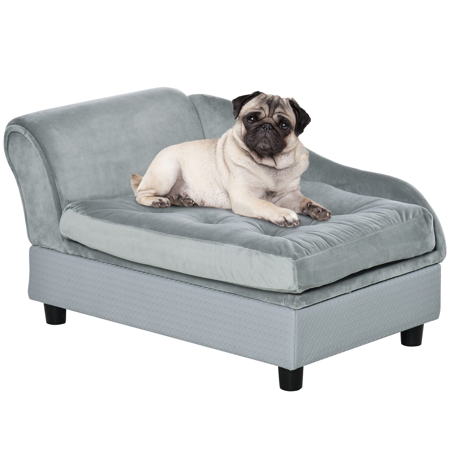 Mondawe MD-AB73807 Rectangular Gray Polyester Sofa Dog Bed ( Large )