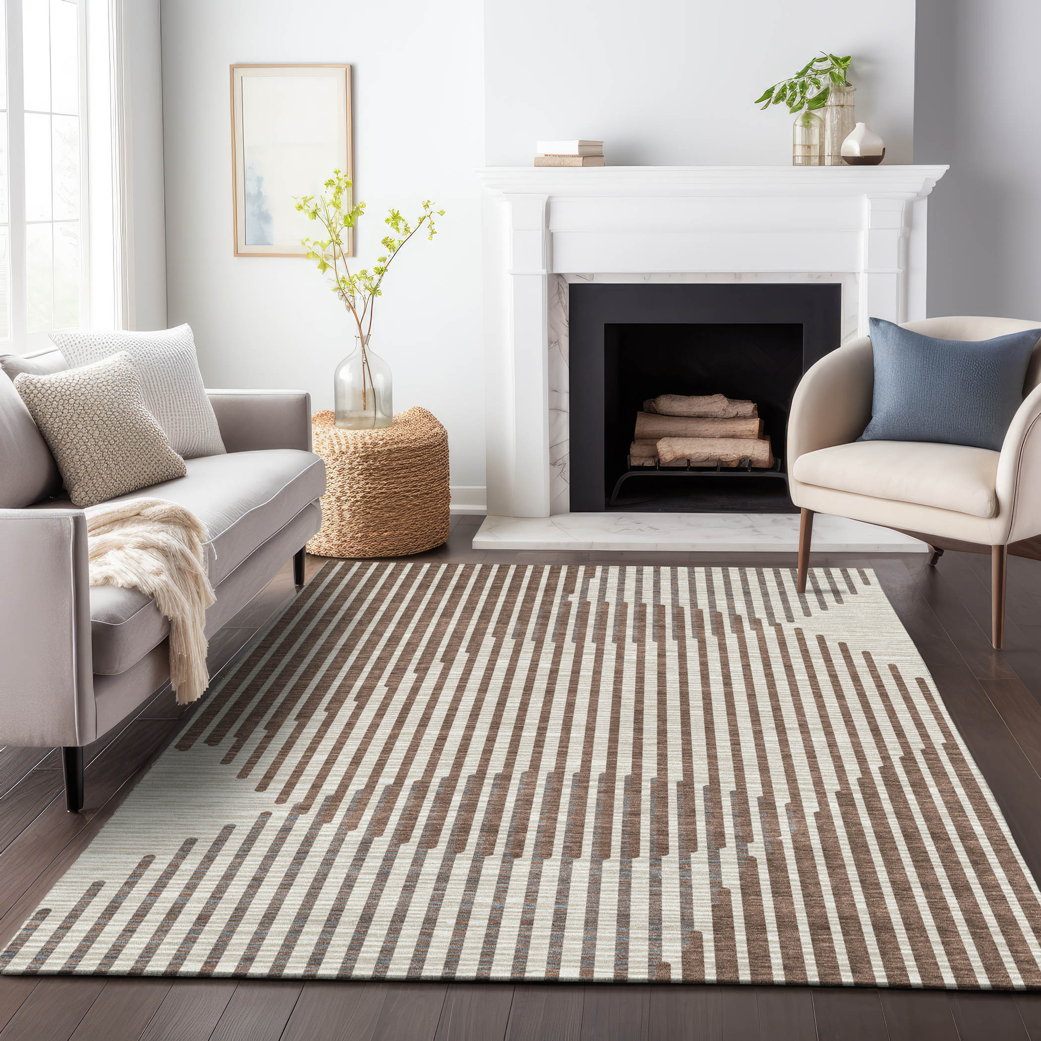 Addison Rugs ACN1001BR30X46 Chantille ACN1001BR 2 x 3 (ft) Polyester Brown Rectangular Indoor/Outdoor Geometric Machine washable Area rug