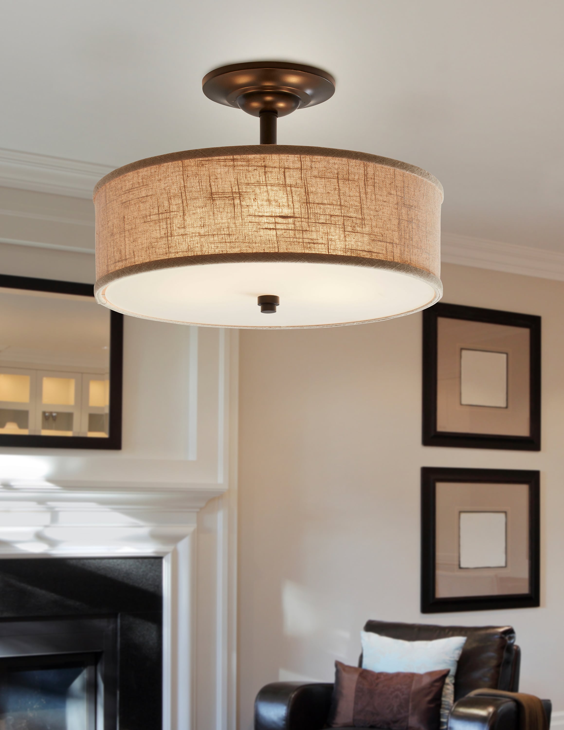 Quoizel CRA1717MC Cloverdale 3-Light 17-in Bronze Semi mount light