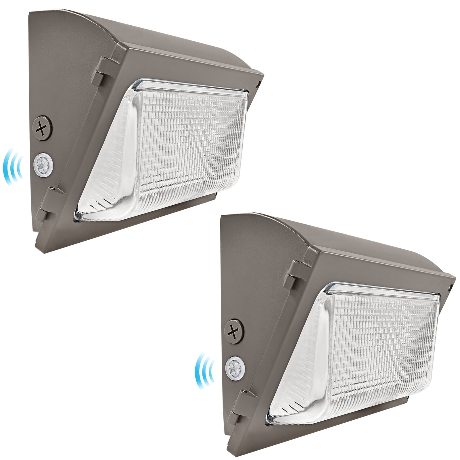 Luxrite 250 -Watt EQ Brown Hardwired LED Outdoor Wall Pack Light 6075 -Lumen 2 -Pack