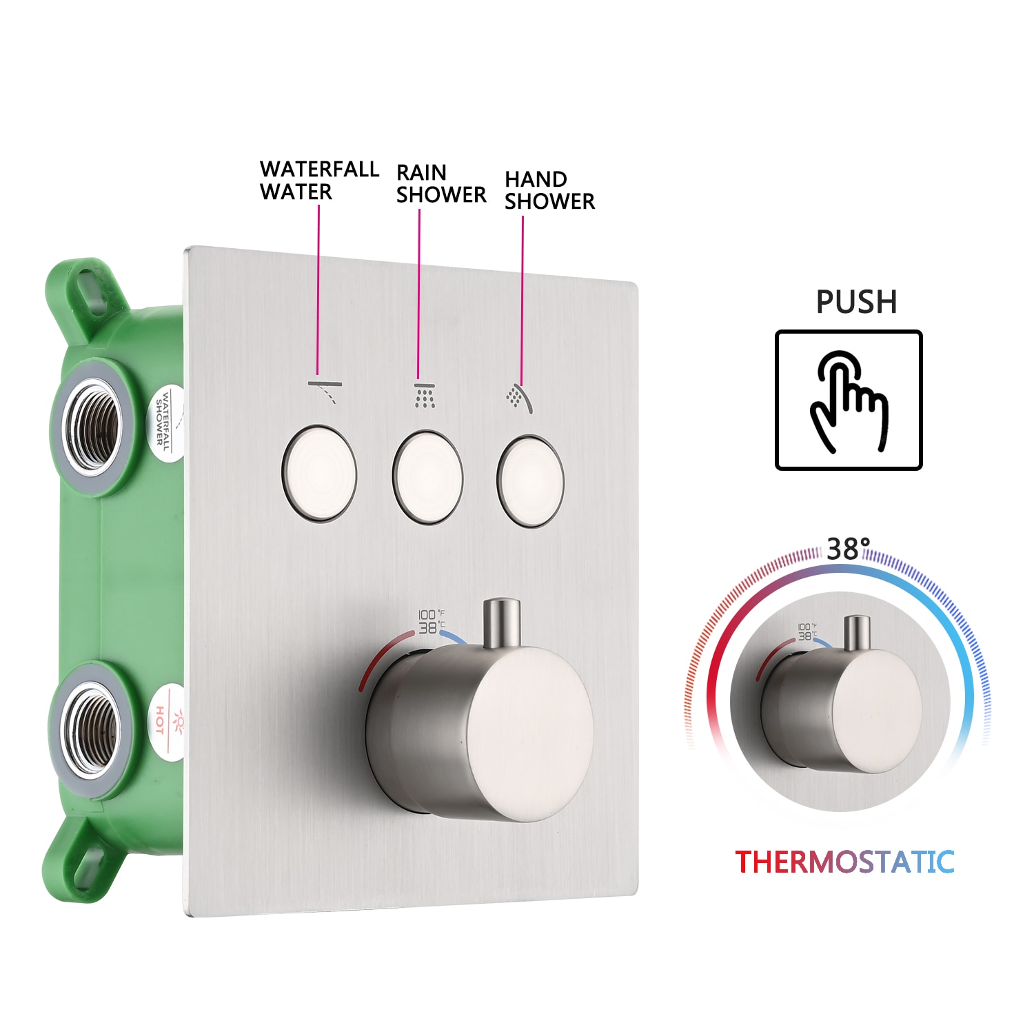 WELLFOR CR-P-F-S01MB Showerhead-Bar-Panels - View #6