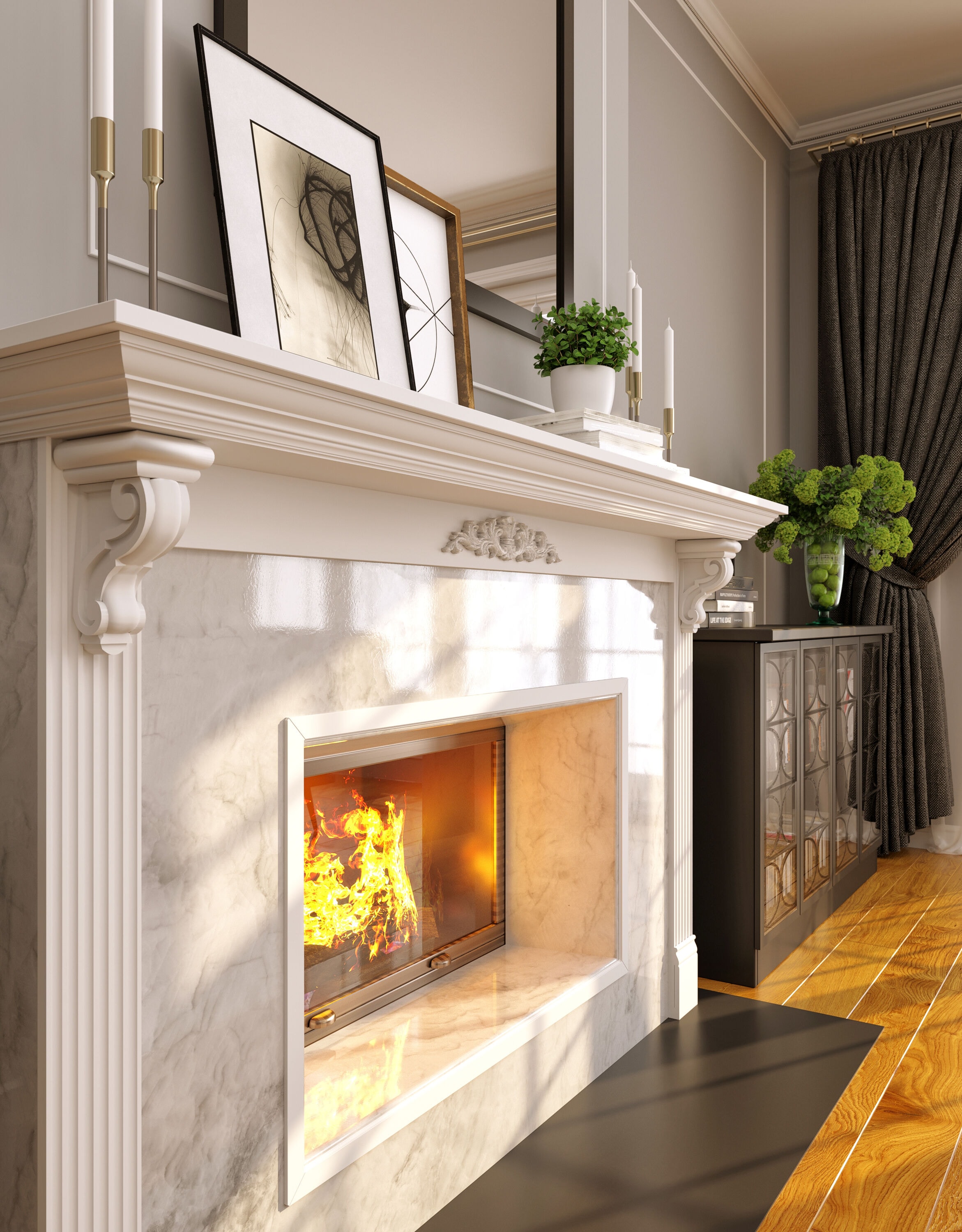 Ornamental Mouldings EV3095PKWHW appliques - View #4