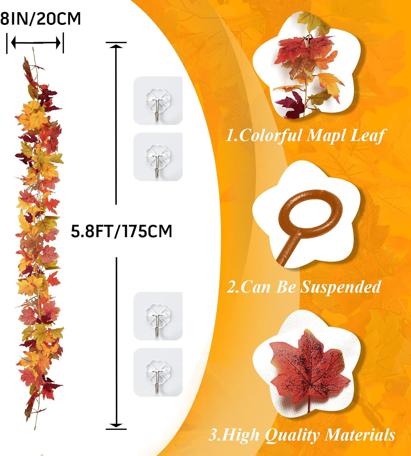 HONGSOME C-AM-B0FDW6BPHZ Artificial-Thanksgiving-Wreaths - View #2