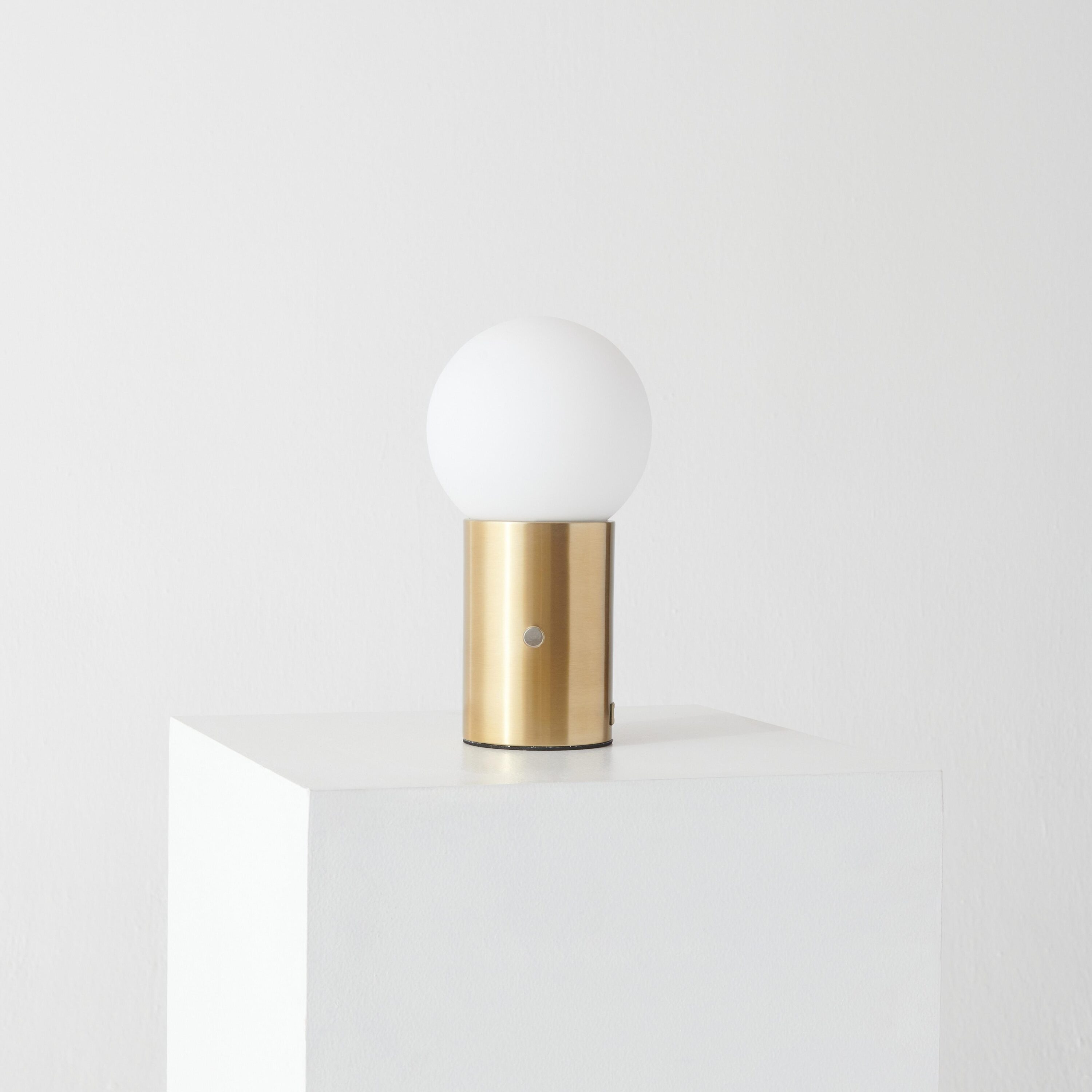 Kai 11" Antique Brass Globe Table Lamp with USB Port