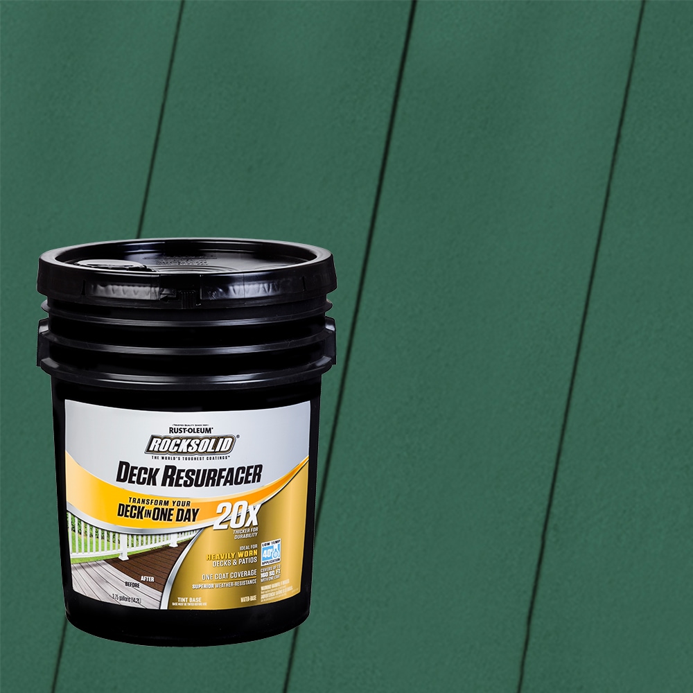 Rust-Oleum 319575T RockSolid 20X Deck Resurfacer Pre-Tinted Forest Solid Exterior Wood Stain and Sealer in One ( 4-gallon )