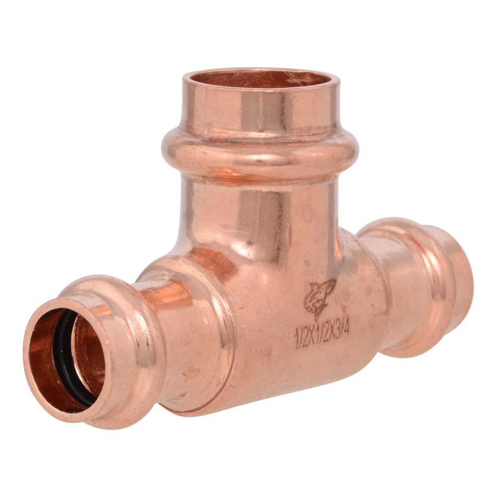 SharkBite 1/2-in x 1/2-in x 3/4-in Copper Press Reducing Tee (5-Pack)