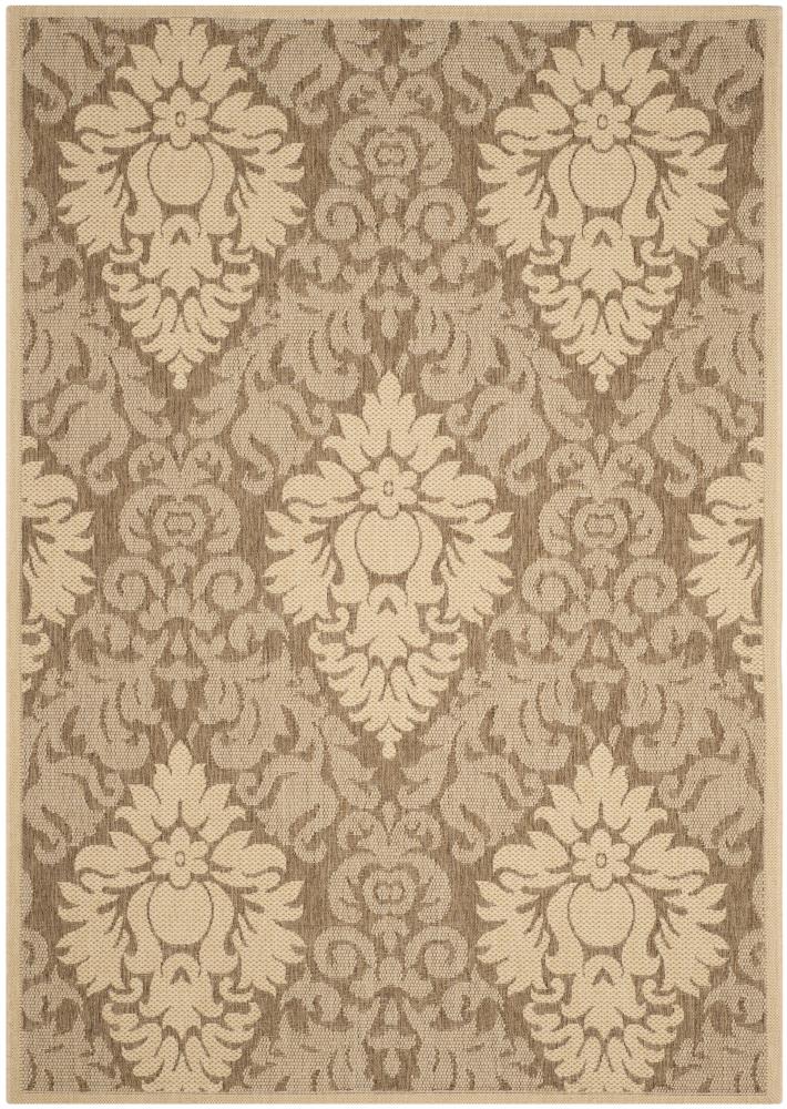 Safavieh CY2714-3009-6 Courtyard Harnesk 7 x 10 (ft) Loomed Polypropylene Brown/Natural Rectangular Indoor/Outdoor Damask Coastal Area rug