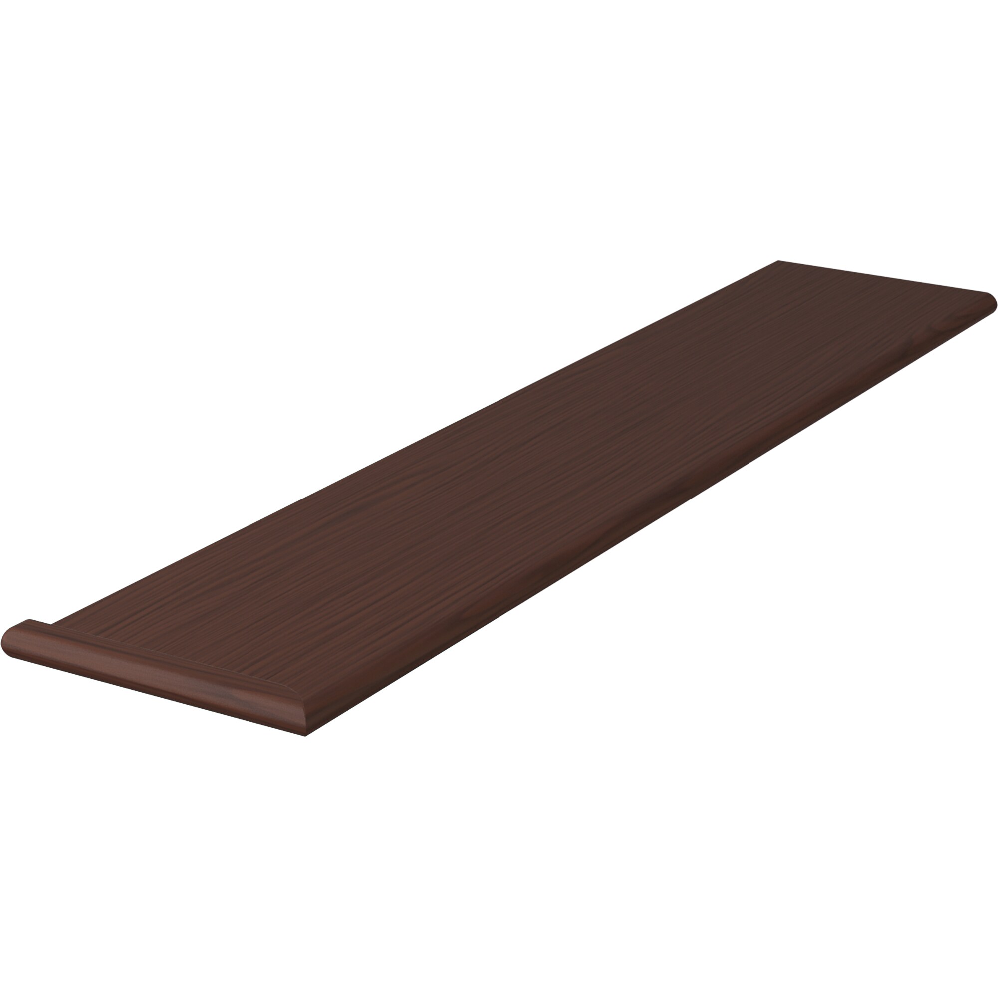 L.J. Smith Stair Systems 807010X481RV-W 48-in x 10.5-in x 1-in Brown Walnut Reversible return Bullnose Stair Tread