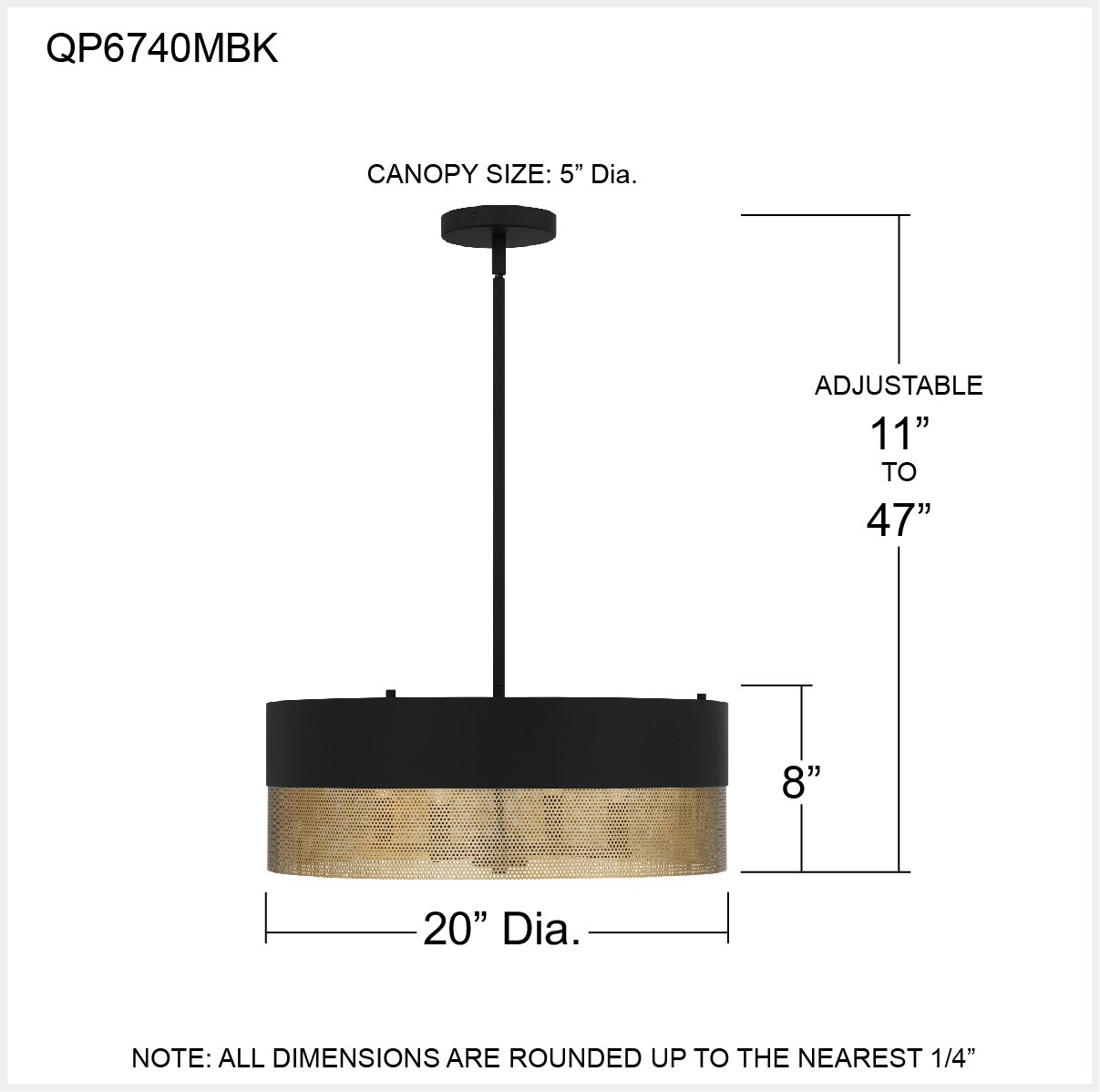Quoizel QP6740MBK Pendant-Lights - View #5
