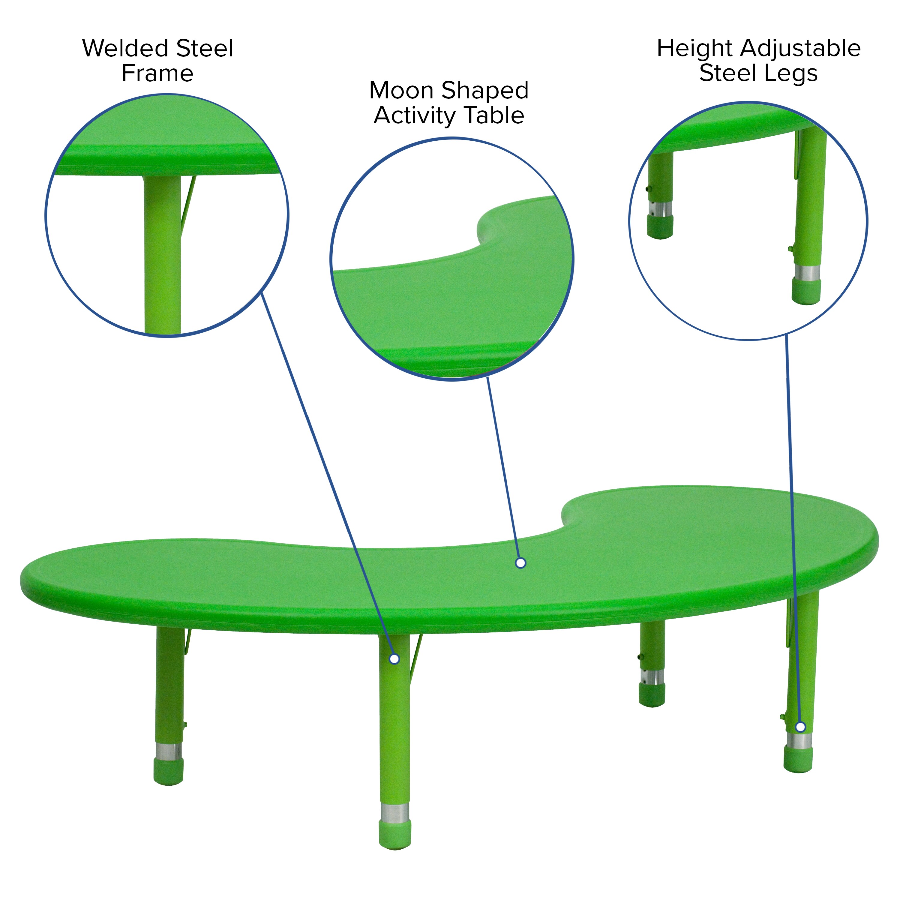 Half moon preschool online table