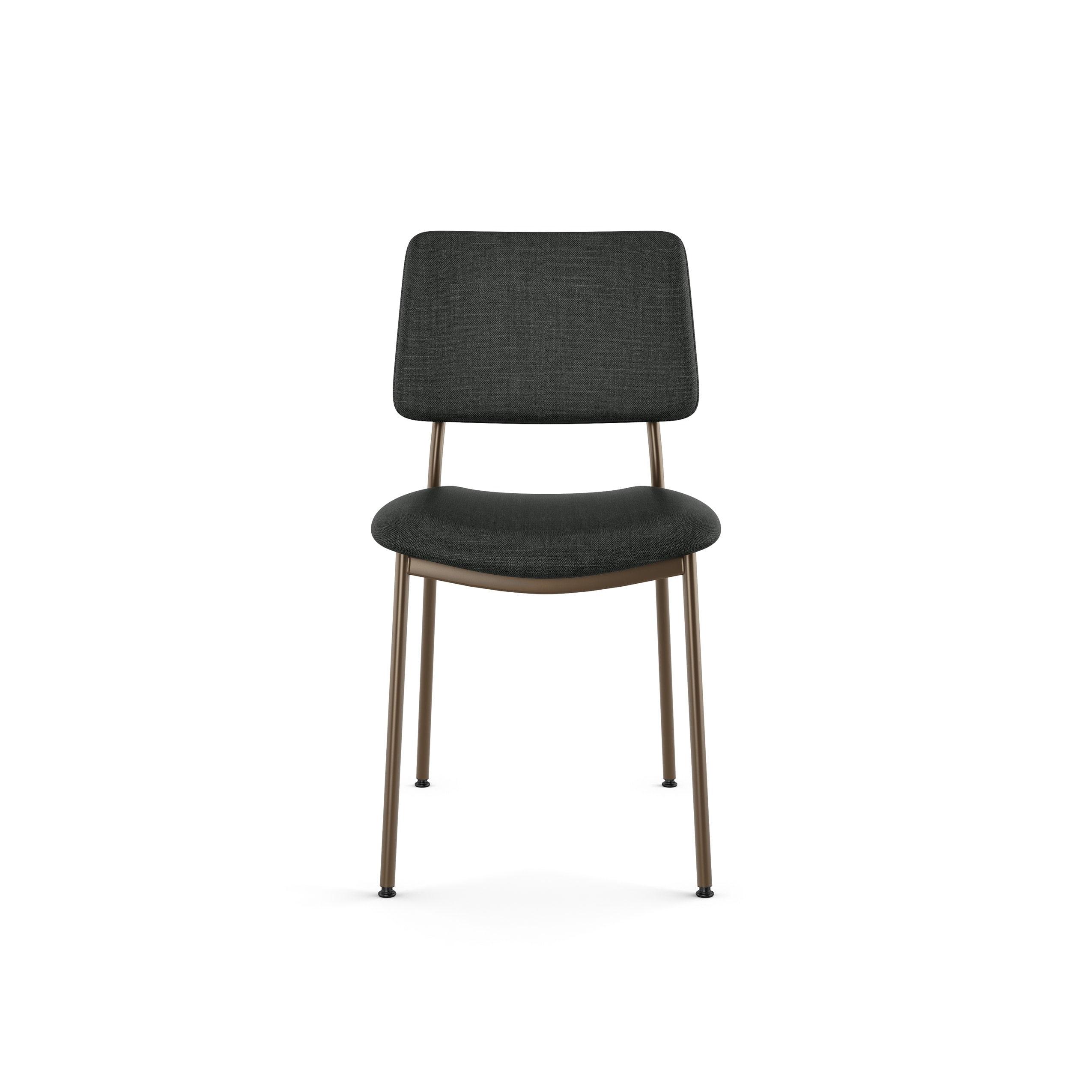 High Back Black Polyester and Bronze Metal Side Chair