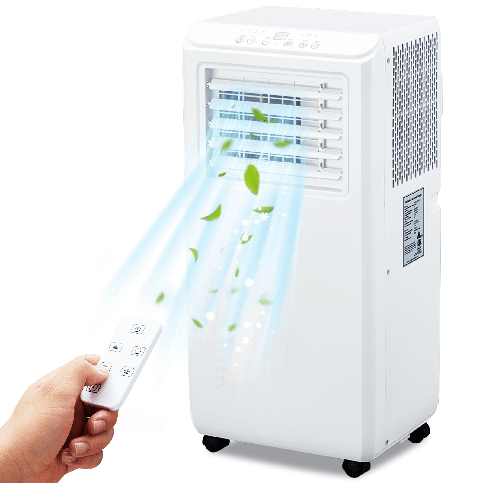 Qeetex LSHQQPHO-10GCOHX3 10000 BTU  Portable Air Conditioners for Room Up to 450 Sq  Ft  3 1 Portable AC Unit with Remote Control  Dehumidifier  Fan Modes  24H Timer  Window Kit