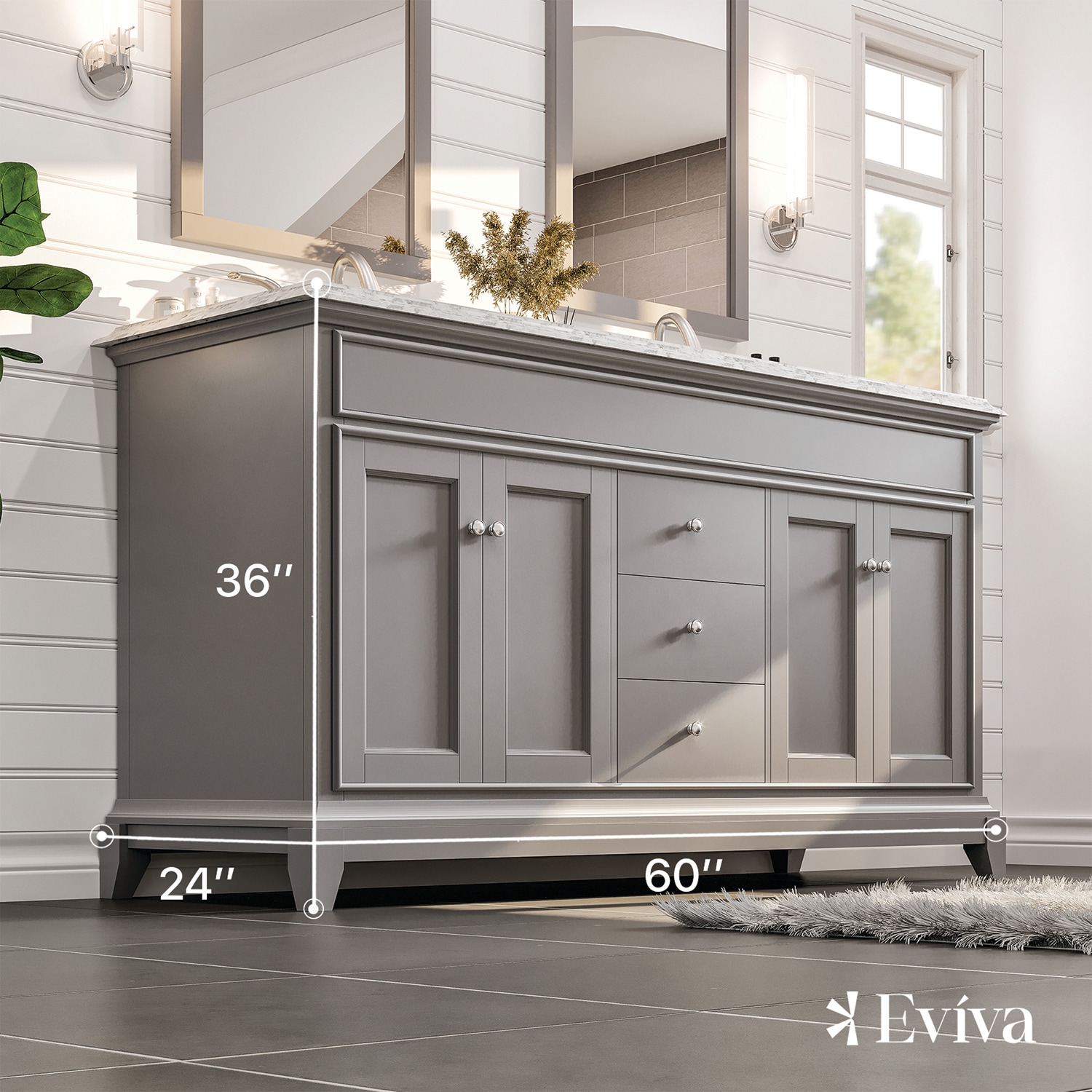 Eviva EVVN709-60GR Bath-Vanity-Combo - View #2