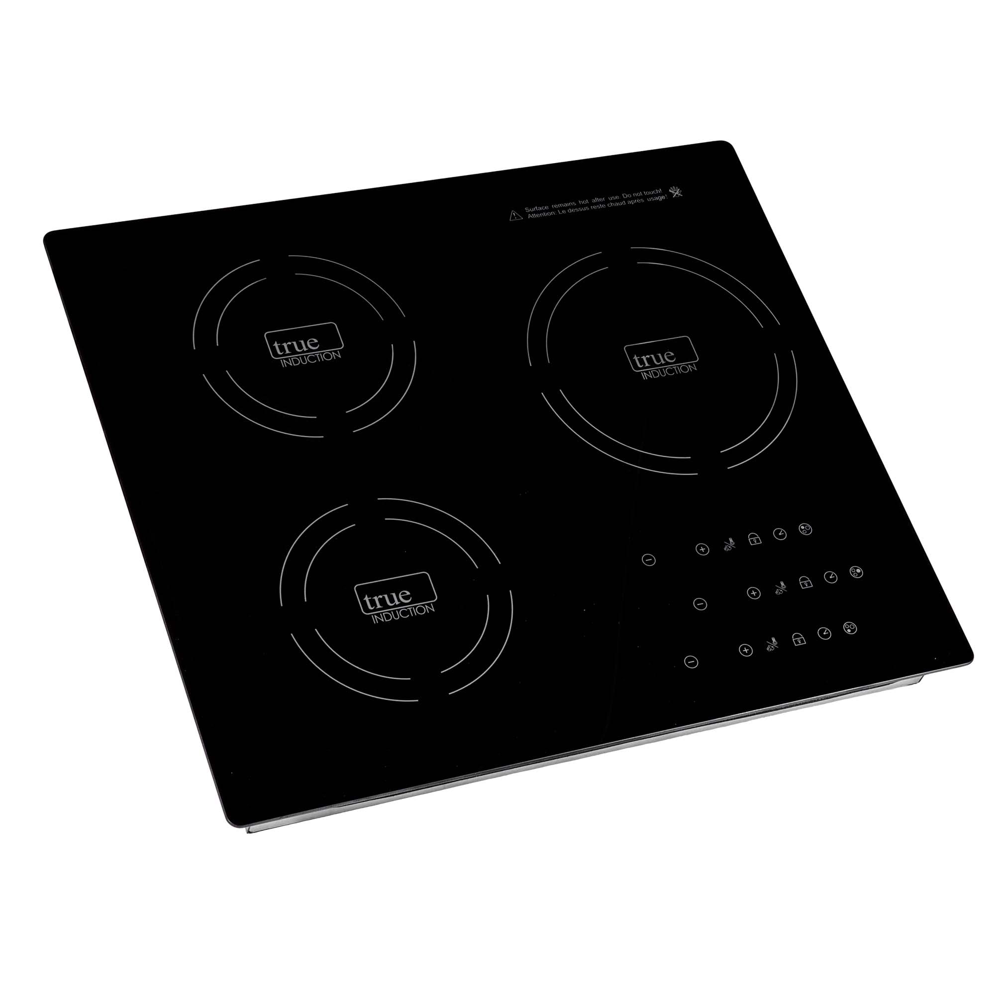 True Induction TI-3B UL858 Certified 24-in 3 burners Black Induction Cooktop