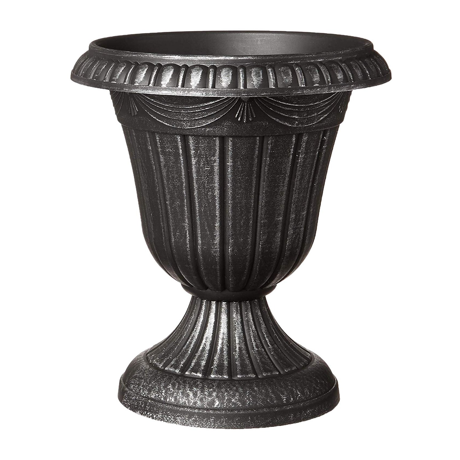 Arcadia Garden Products PL00SL Urn 12.75-in W Large Silver Plastic Indoor/Outdoor Planter