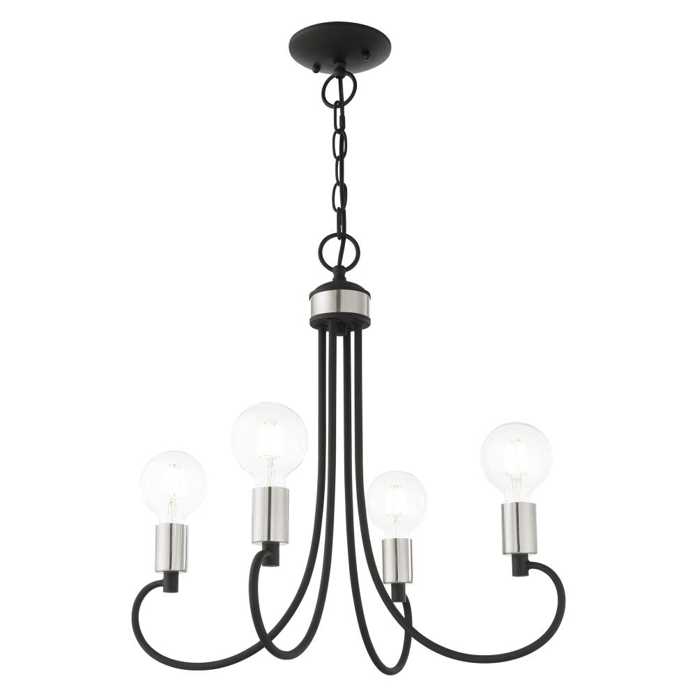 Black Crystal Mini 4-Light Candle Chandelier