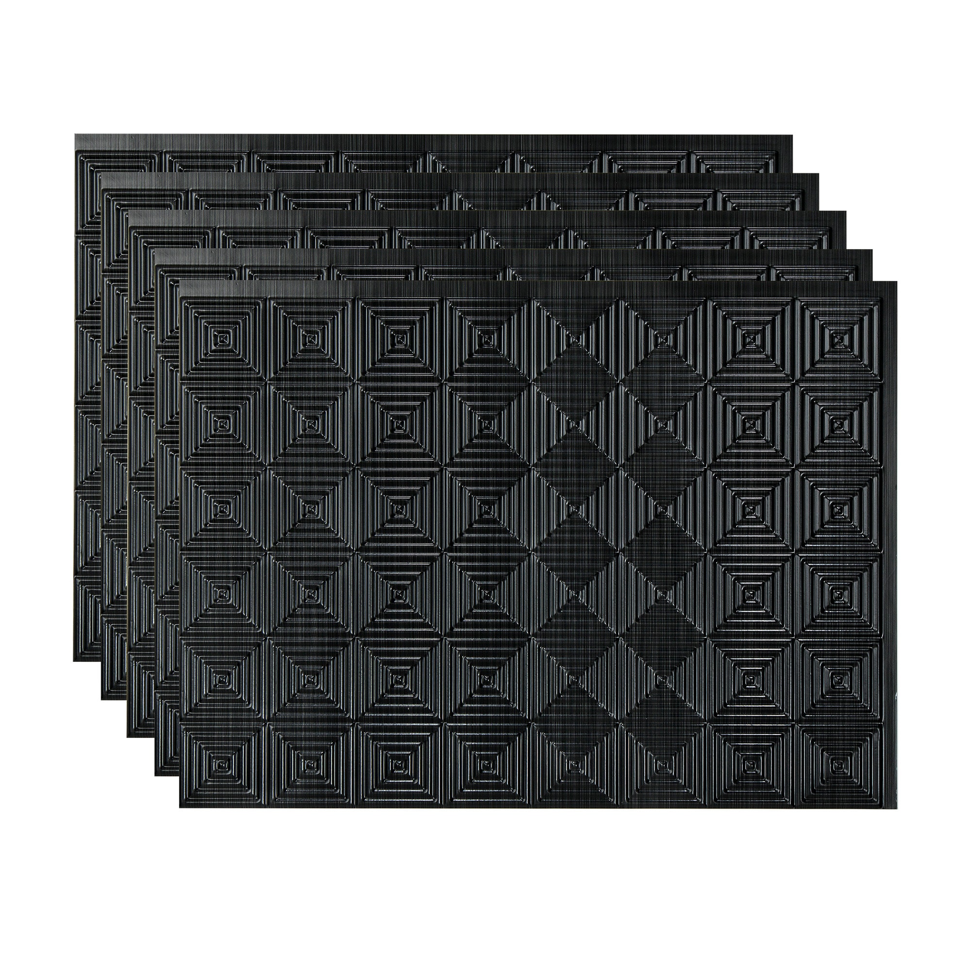 Fasade PB5342 Brushed Onyx 18-in x 24-in Multi-finish PVC Tin look Standard Wall Tile ( 15-sq ft Carton