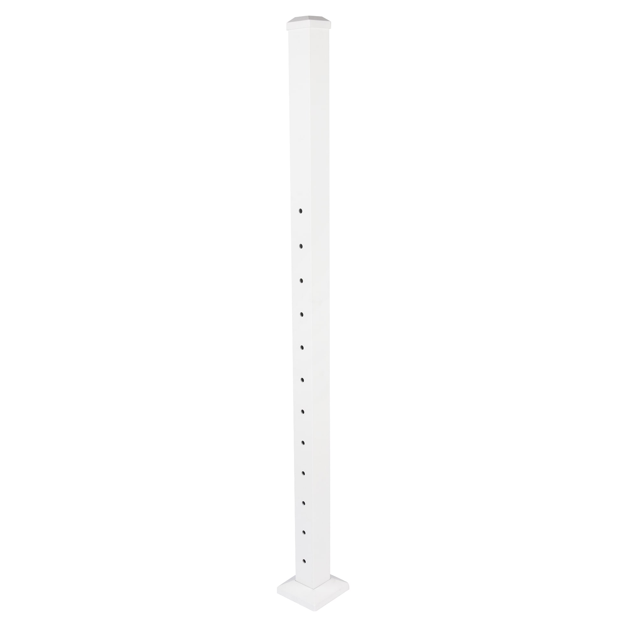Deckorators 399182 2-1/2-in x 2-1/2-in x 4-1/2-ft Textured white Aluminum Deck Bottom stair post