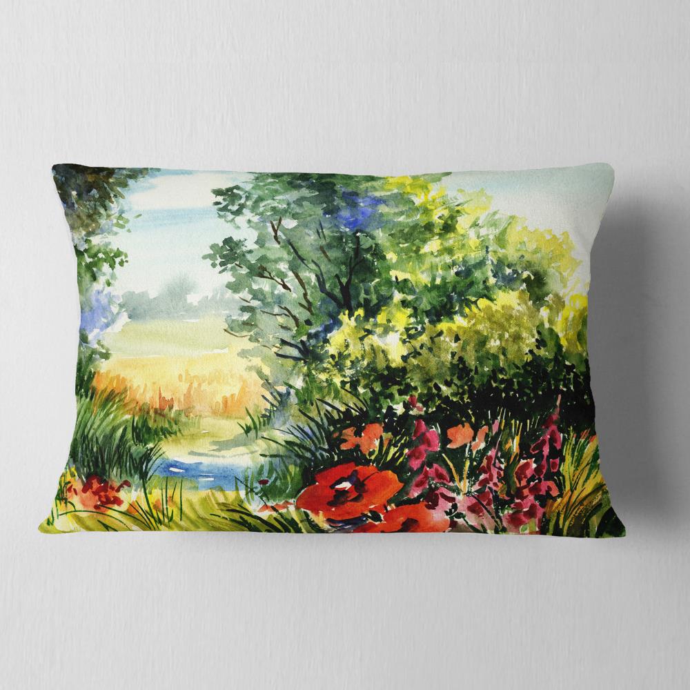 Designart CU6214-12-20 12-in x 20-in Green Indoor Decorative Pillow