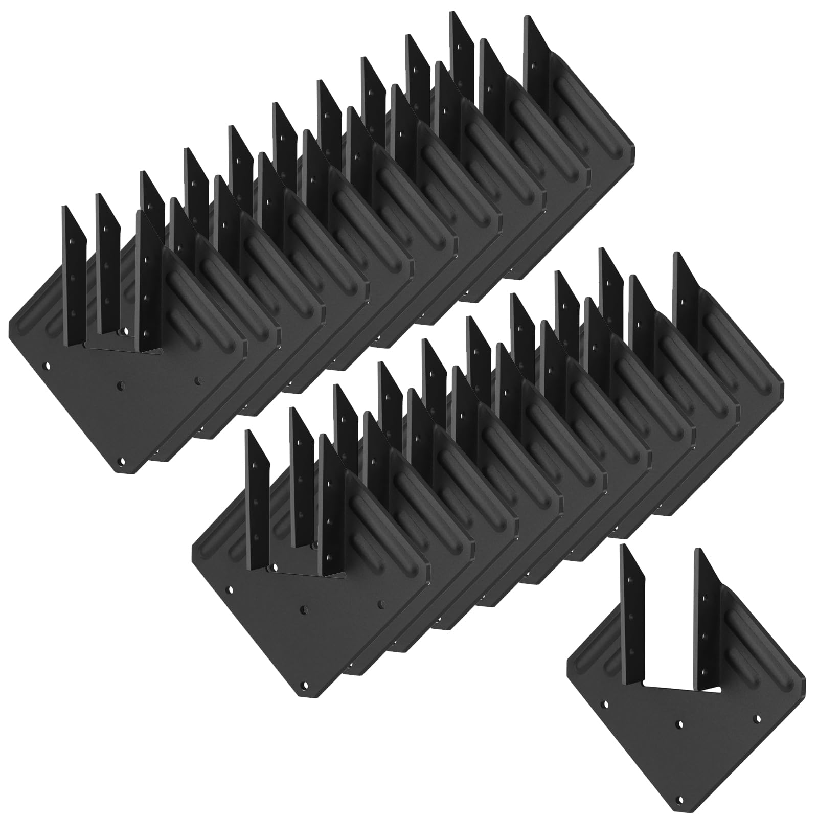 Phewnyzo  20 Pack Hurricane Ties Fit Two By Four Wood Rafters 13 Gauge Truss Rafter Tie Brackets for Roof Deck Pergola Black