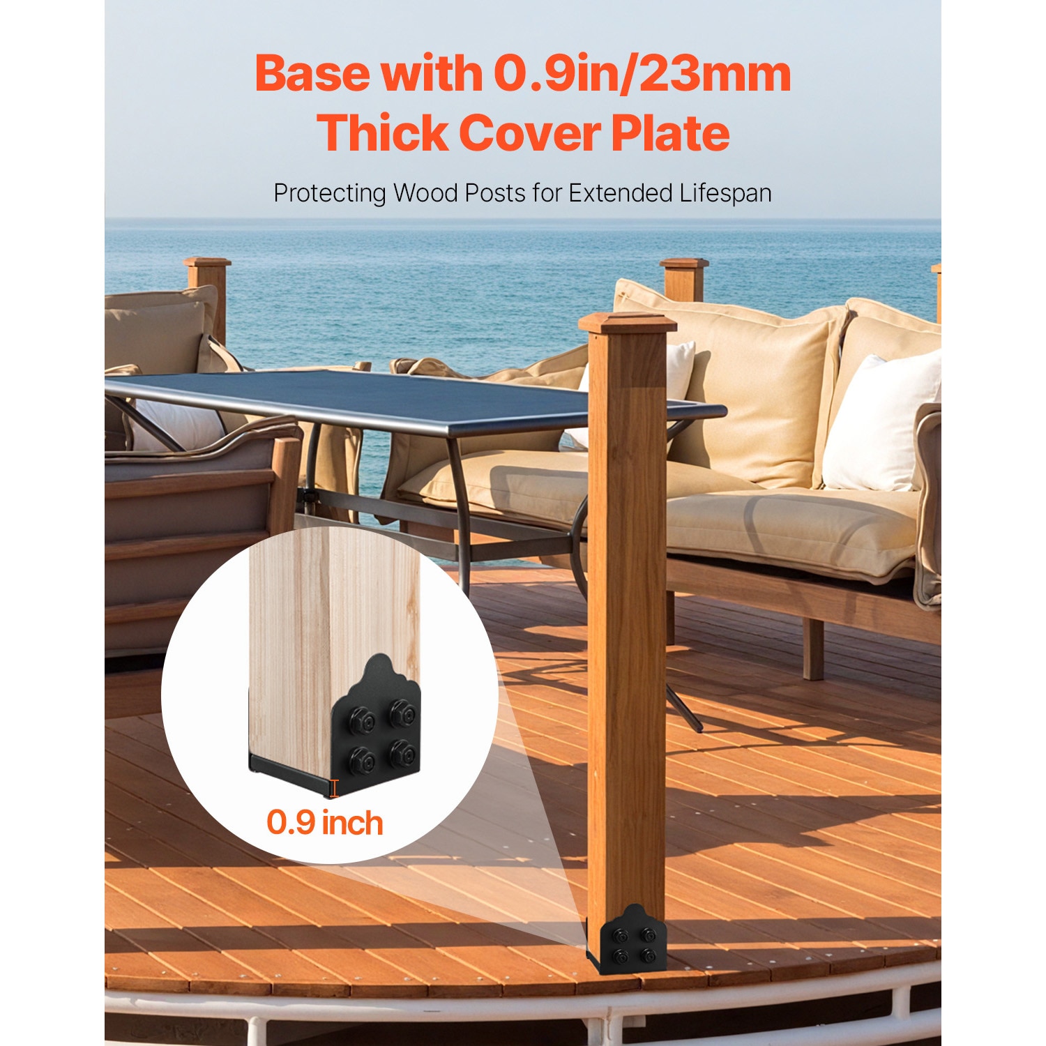 VEVOR 8x8 Post Base 2 Pcs Inner Size 7.9x7.5 inch / 200x190 mm Post ...