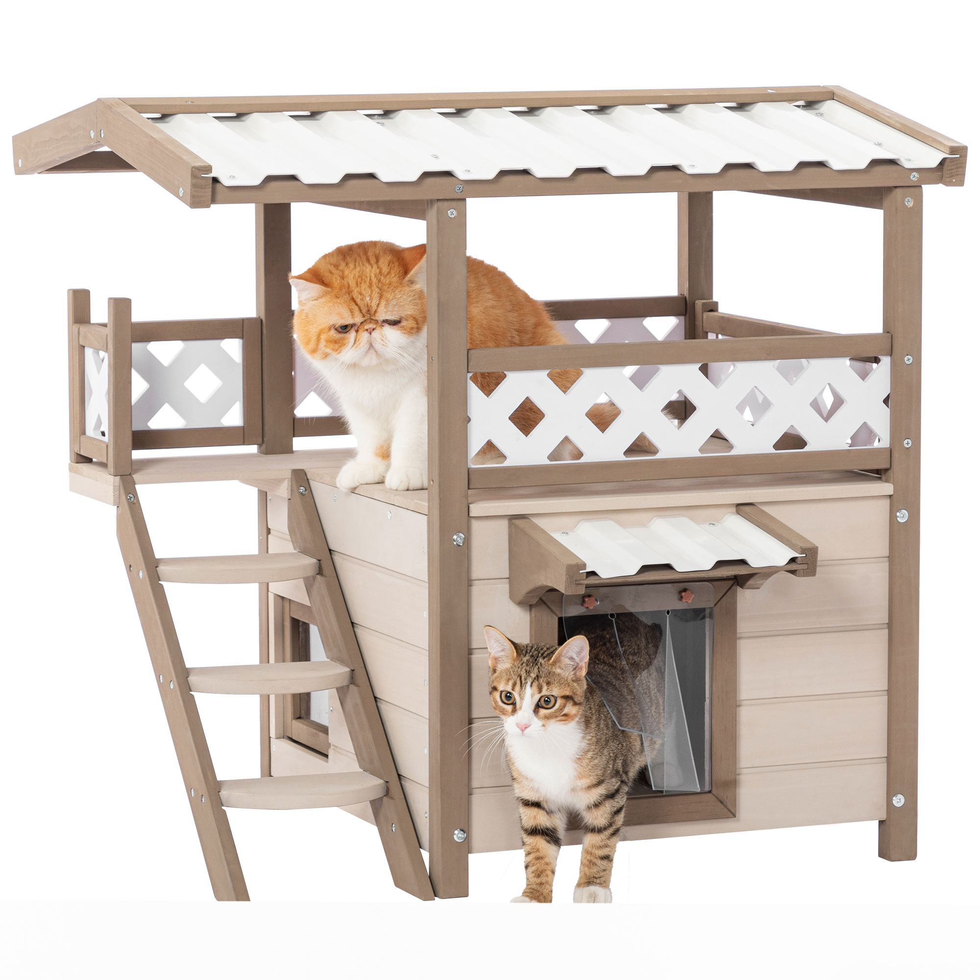 LIVIZA GIZ-YS1683BN Wood Indoor Small Cat House