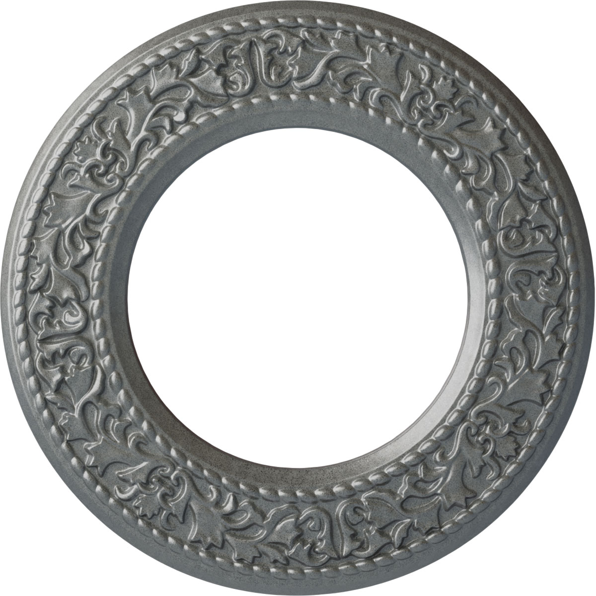 Ekena Millwork CM13BLPLS Blackthorn 13.375-in W x 13.375-in L Painted Platinum Polyurethane Whole Ceiling Medallion