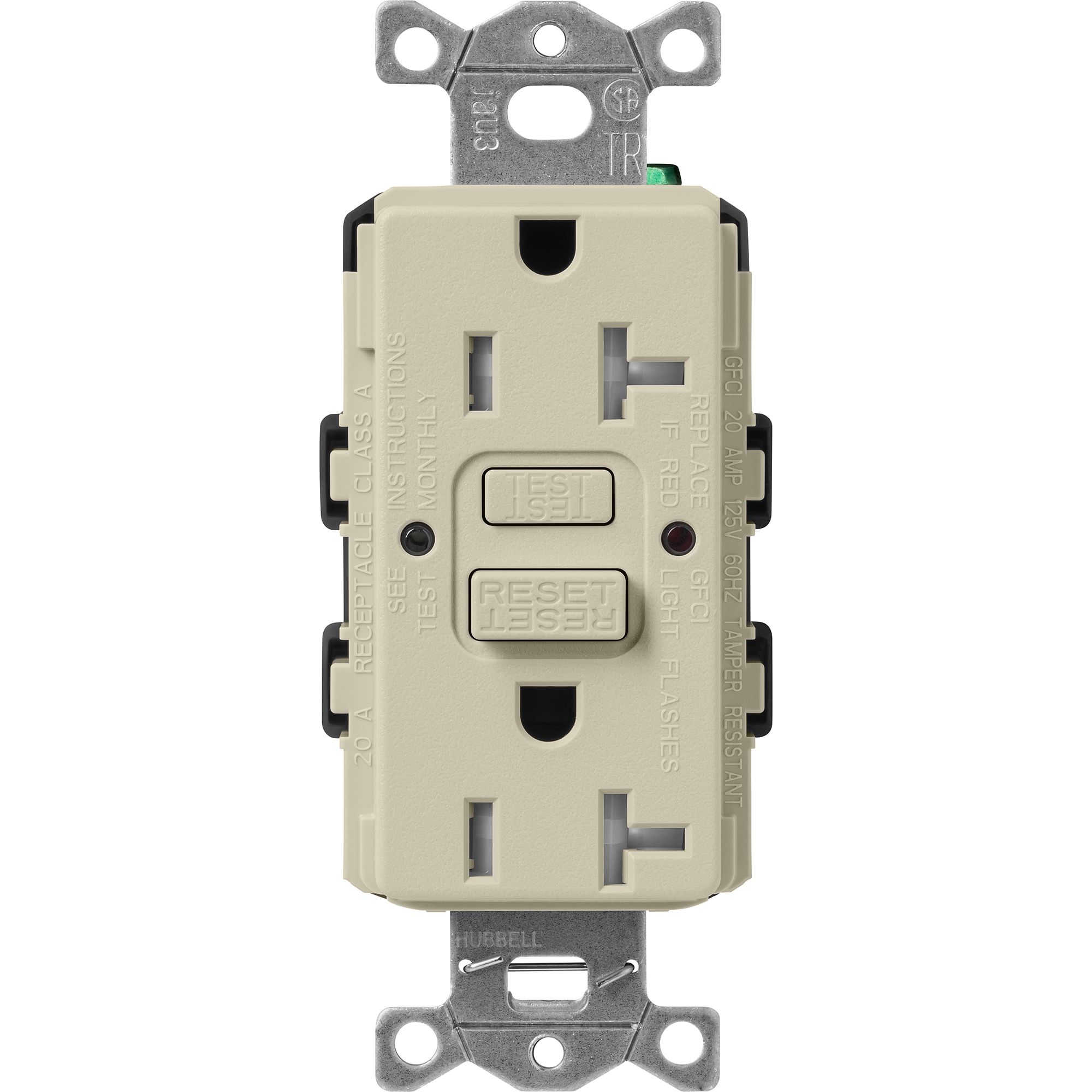 Lutron SCR-20-GFST-CY Claro 20 -Amp 120-volt Tamper Resistant GFCI Residential Decorator Outlet , Clay