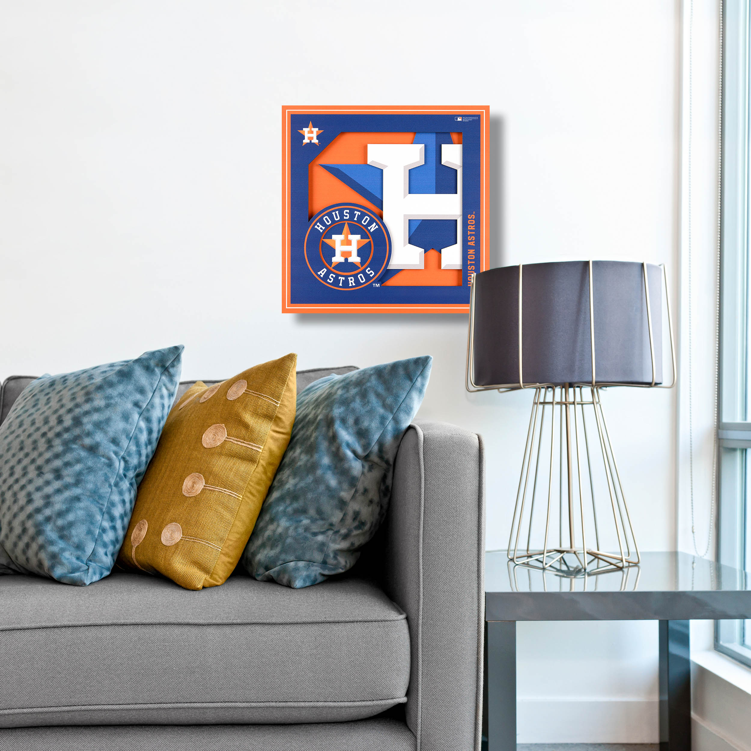 Houston Astros Retro Logo 3D Metal Artwork