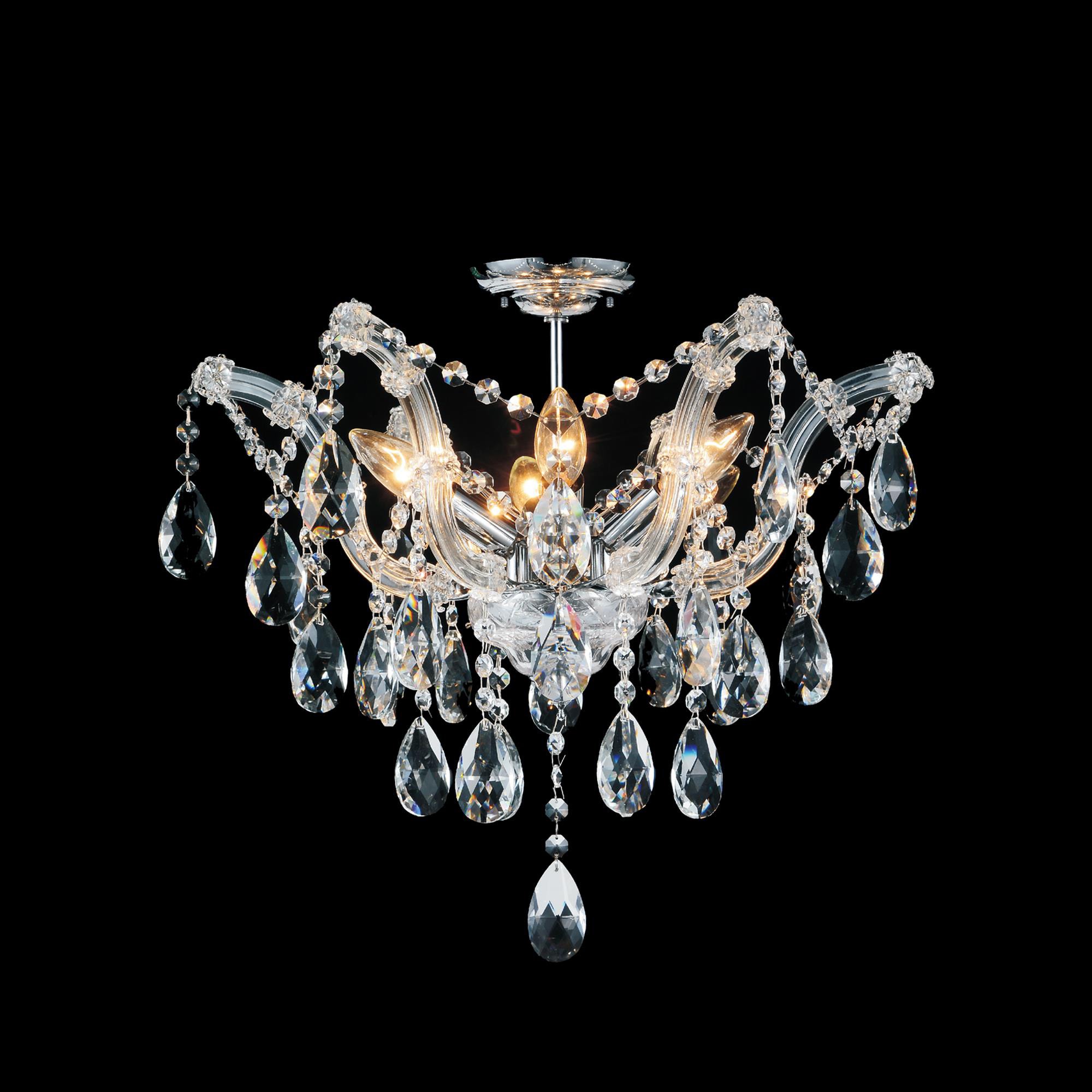 CWI Lighting 8418C20C-6(CLEAR) Payton 6-Light 20-in Chrome Flush Mount Light