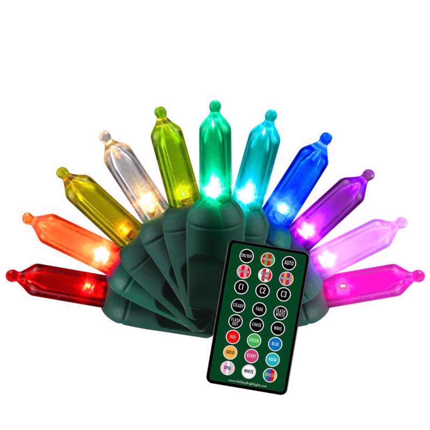 Celebrations - Platinum LED T5 Multicolored 50 ct String Lights w/Remote Christmas Lights 25 ft.