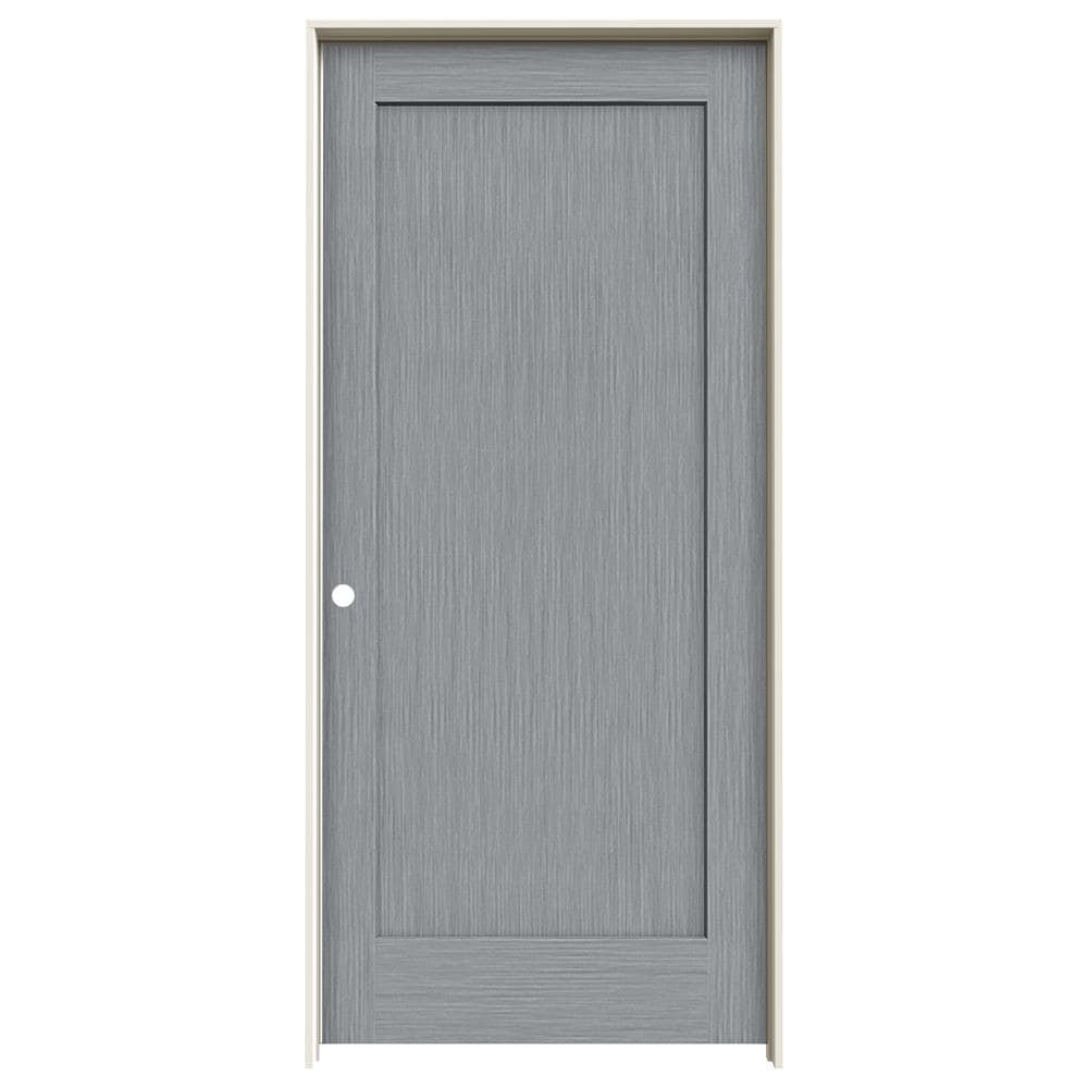JELD-WEN LOWOLJW225300057 32-in x 80-in Stone Solid core 1-panel square Right hand Smooth Stained Molded composite Flat Jamb Single Prehung Interior Door