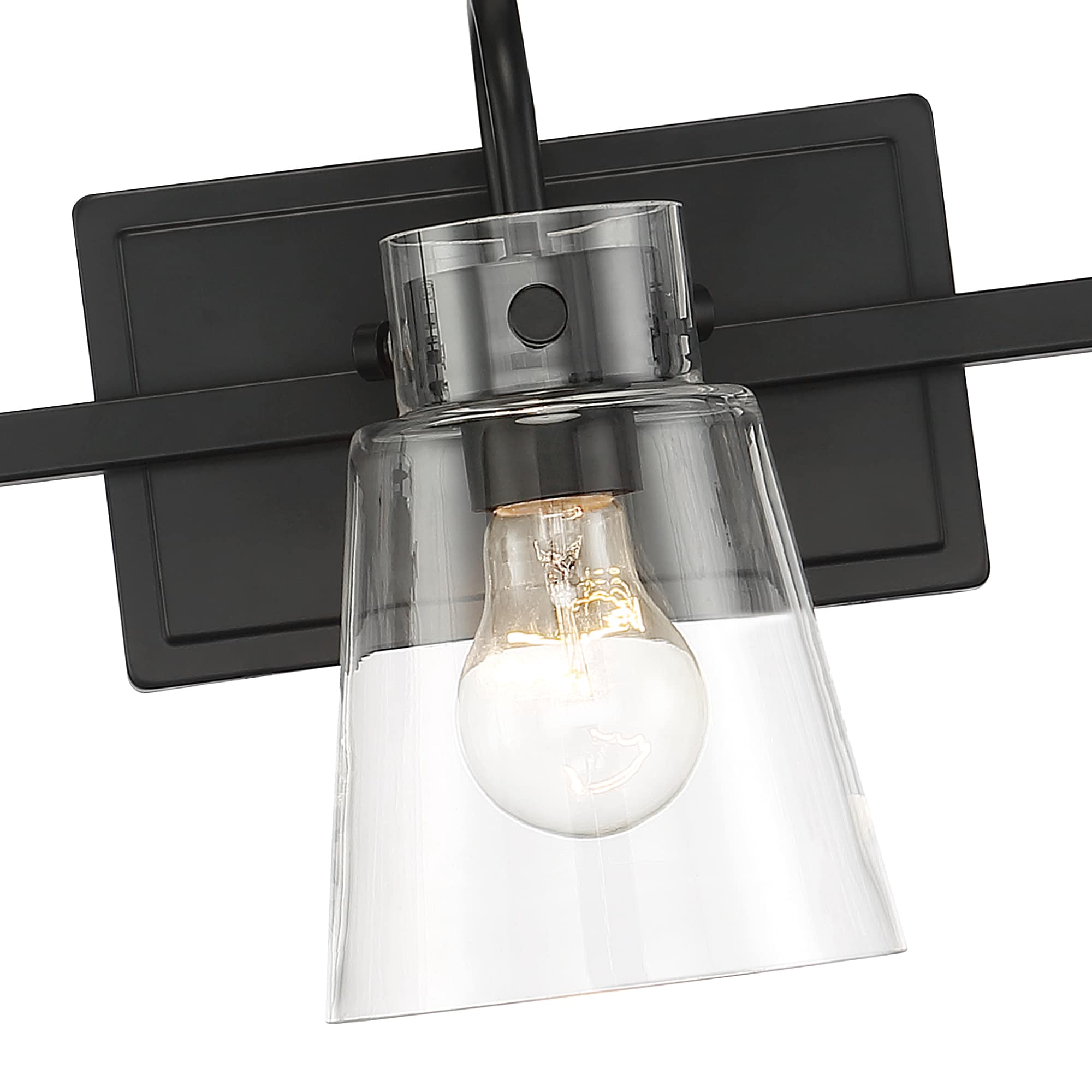 Inwood Tapered Clear Glass 24" Matte Black Vanity Light
