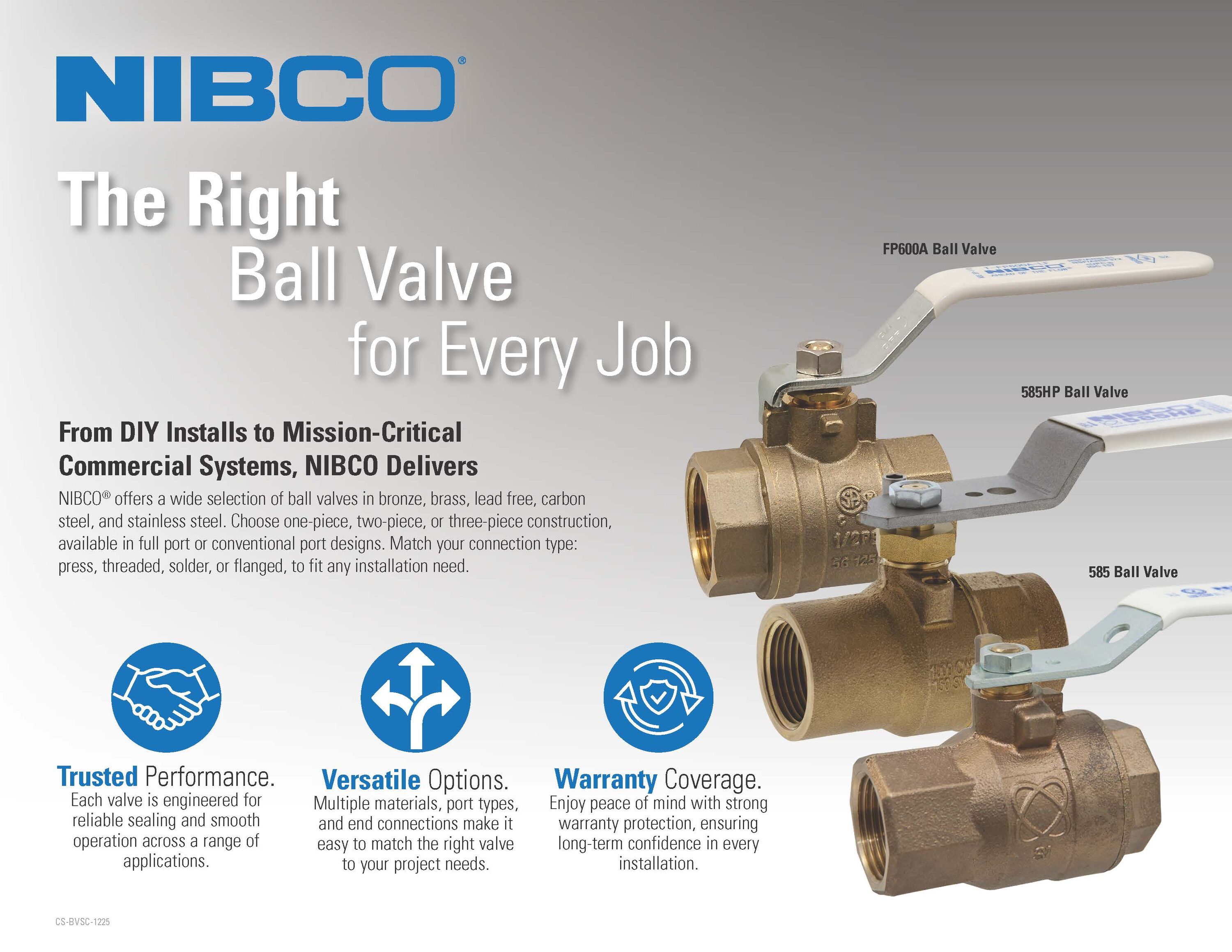 NIBCO CLS-585-80-LF 1/2-in Copper Sweat Bronze Ball Valve