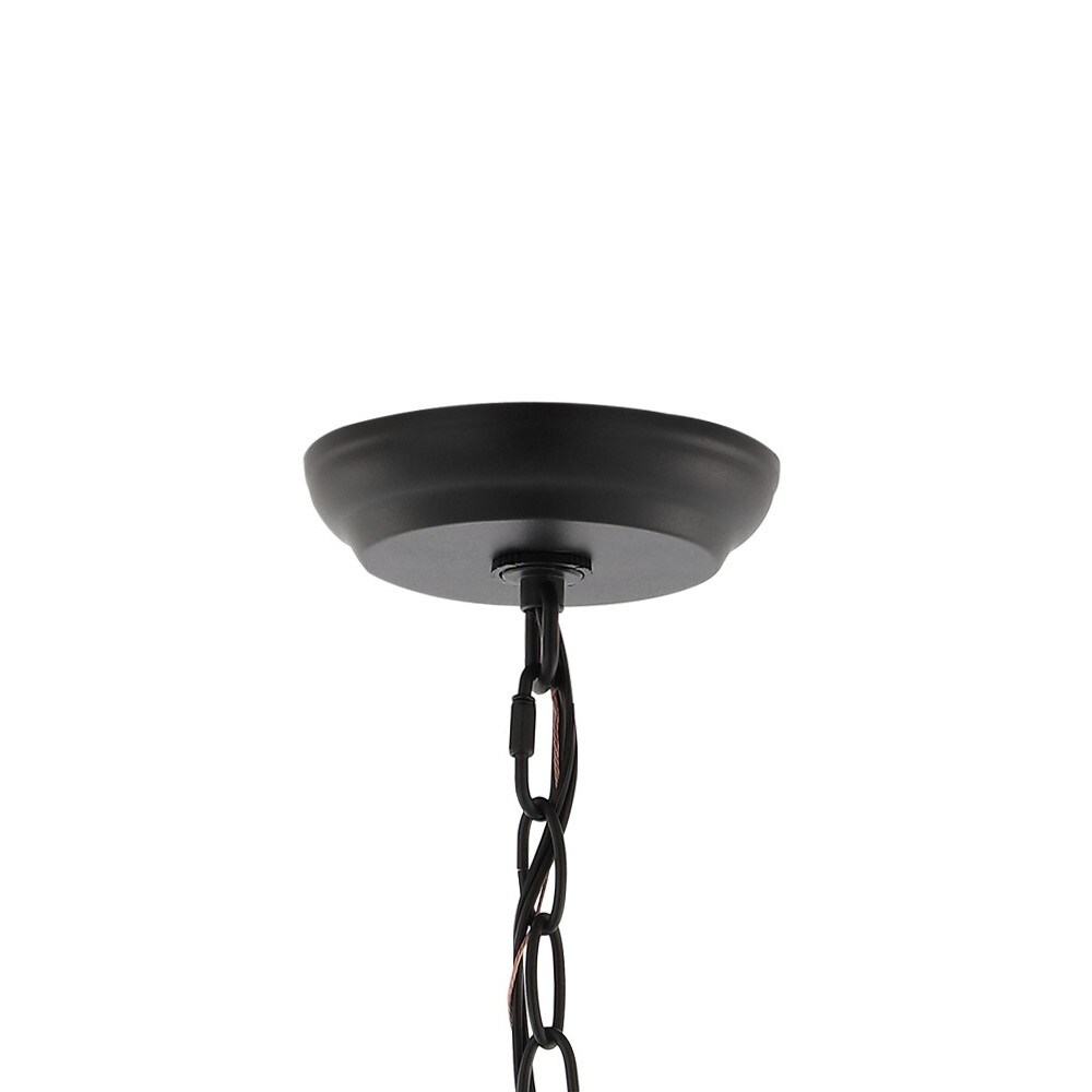 Black Glass LED Lantern Pendant Light
