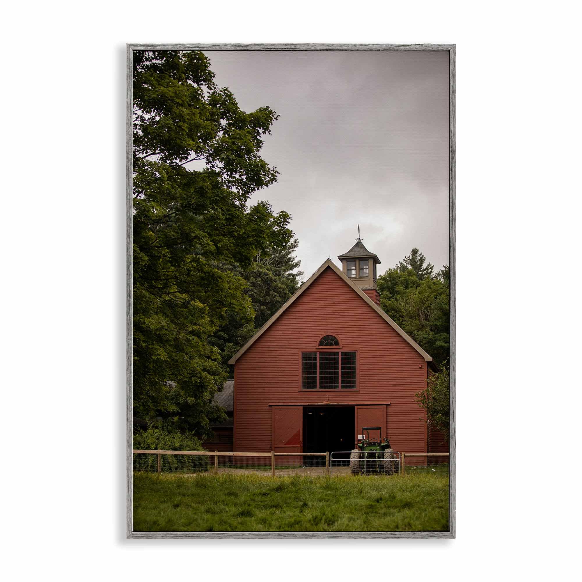 Stupell Industries BS-616-GFF-12X18 Traditional Tractor and Farmhouse Gray Framed Giclee Art By Aaron Matheson 12 x 18