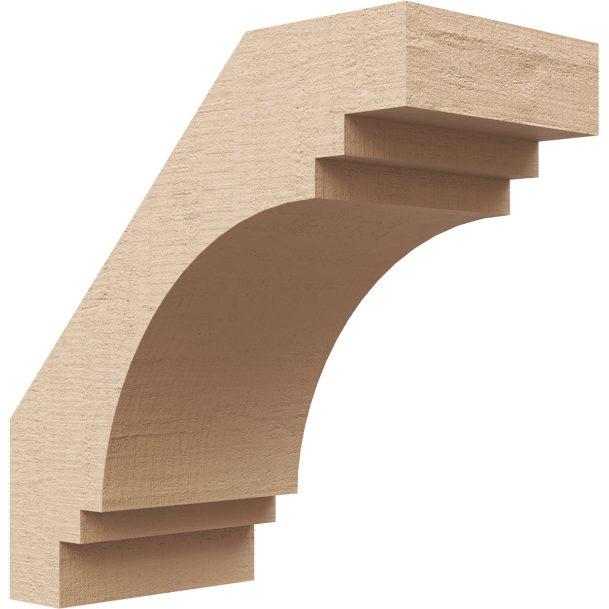 Ekena Millwork BRCUR03X06X06PECRCPR 3-in x 6-in x 6-in Primed Urethane Pescadero Rough Cedar TimberThane Knee Brace