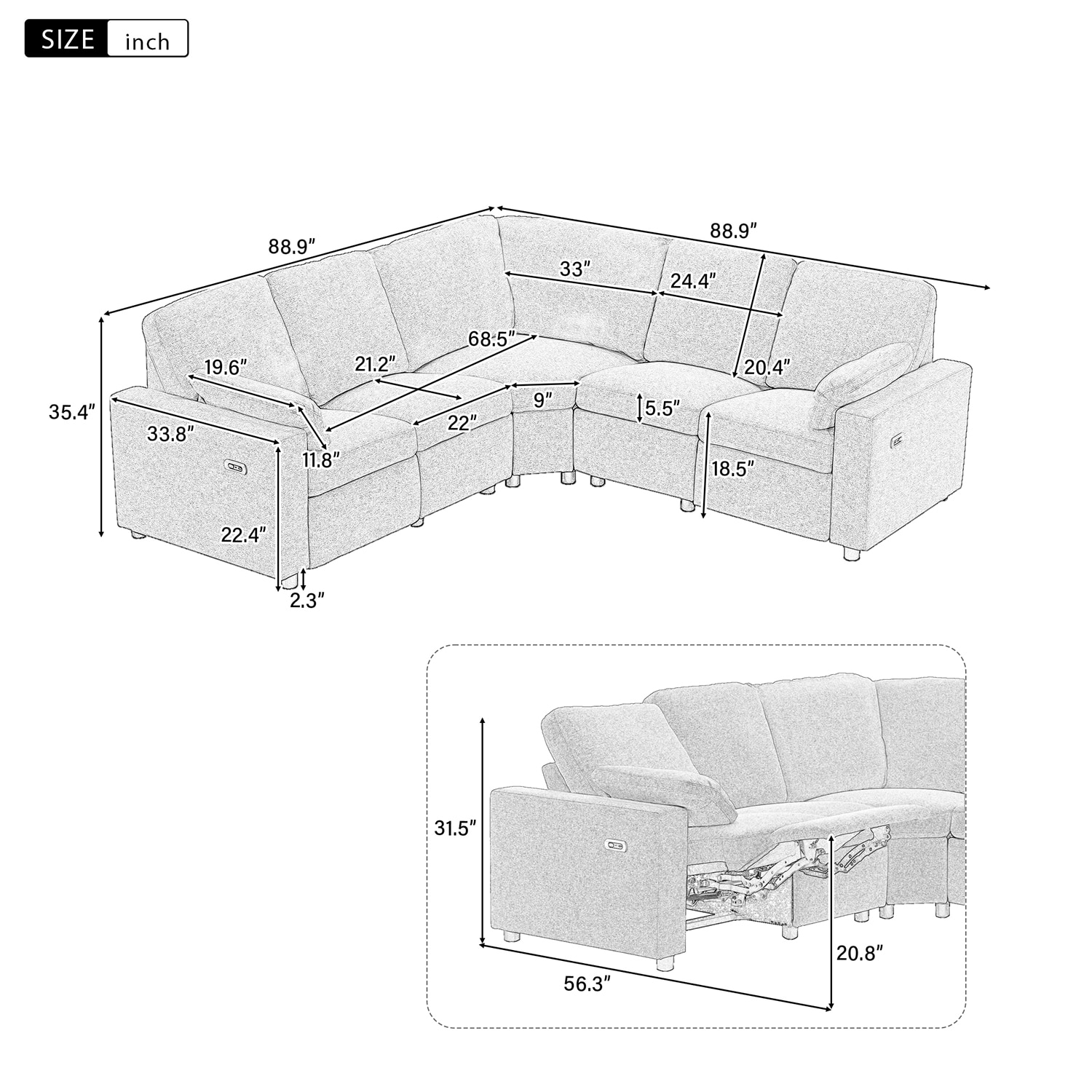 GZMR GZ-HH4S018 Sofas-Loveseats - View #12