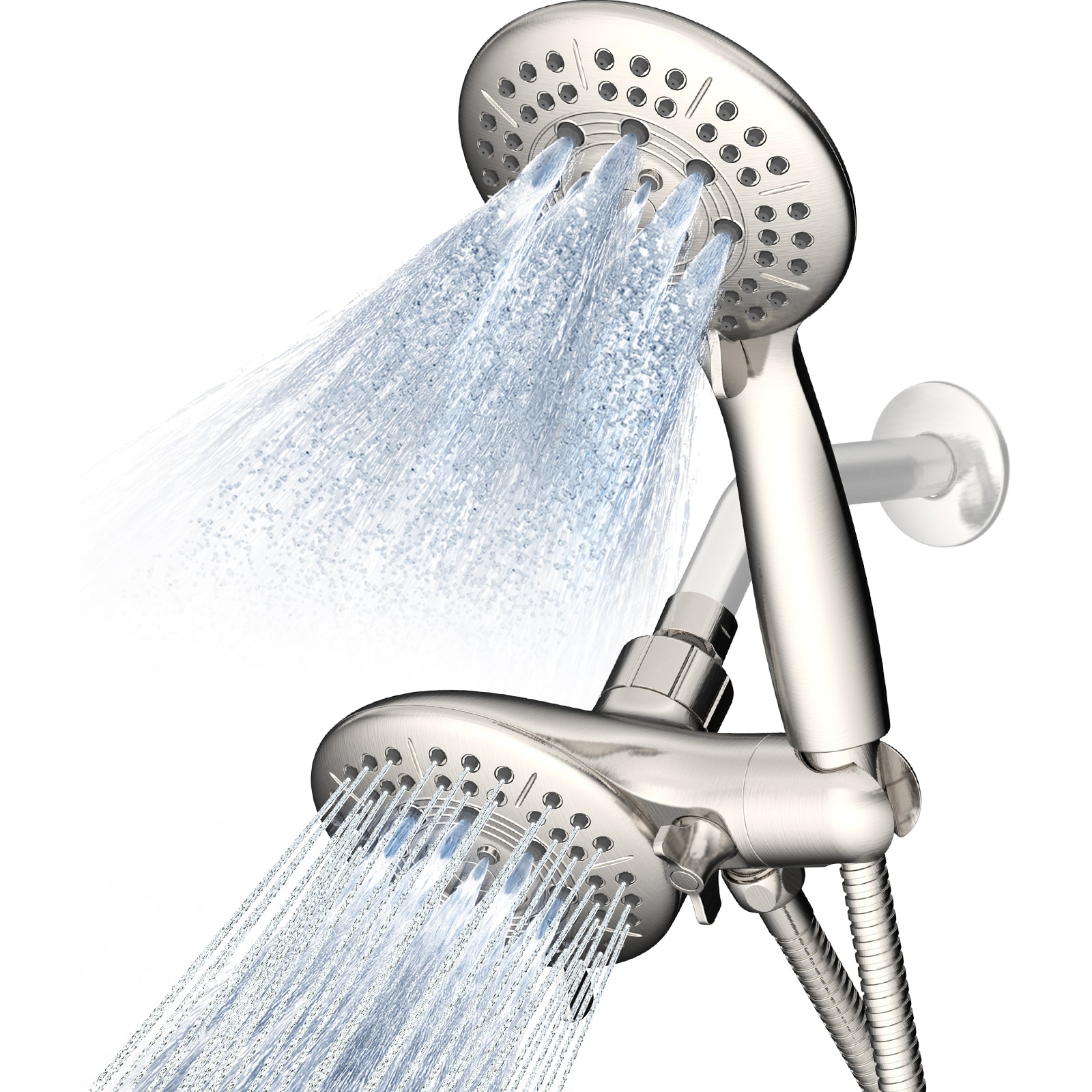 Cobbe LSKSSF0102N Brushed Nickel 5.12-Inches Dual Head Shower Panel System with 6-way Diverter