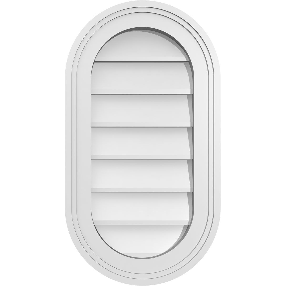 Ekena Millwork GVPVR12X2202SN 12-Inches x 22-Inches Off-white Oval PVC Gable Louver Vent
