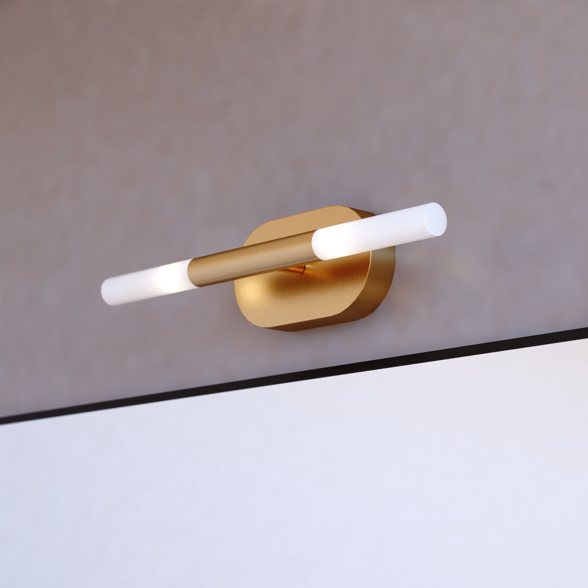 Cascadia W0488 Fulton 4.25-in 2 -Light Satin White Integrated LED Modern/contemporary Vanity light