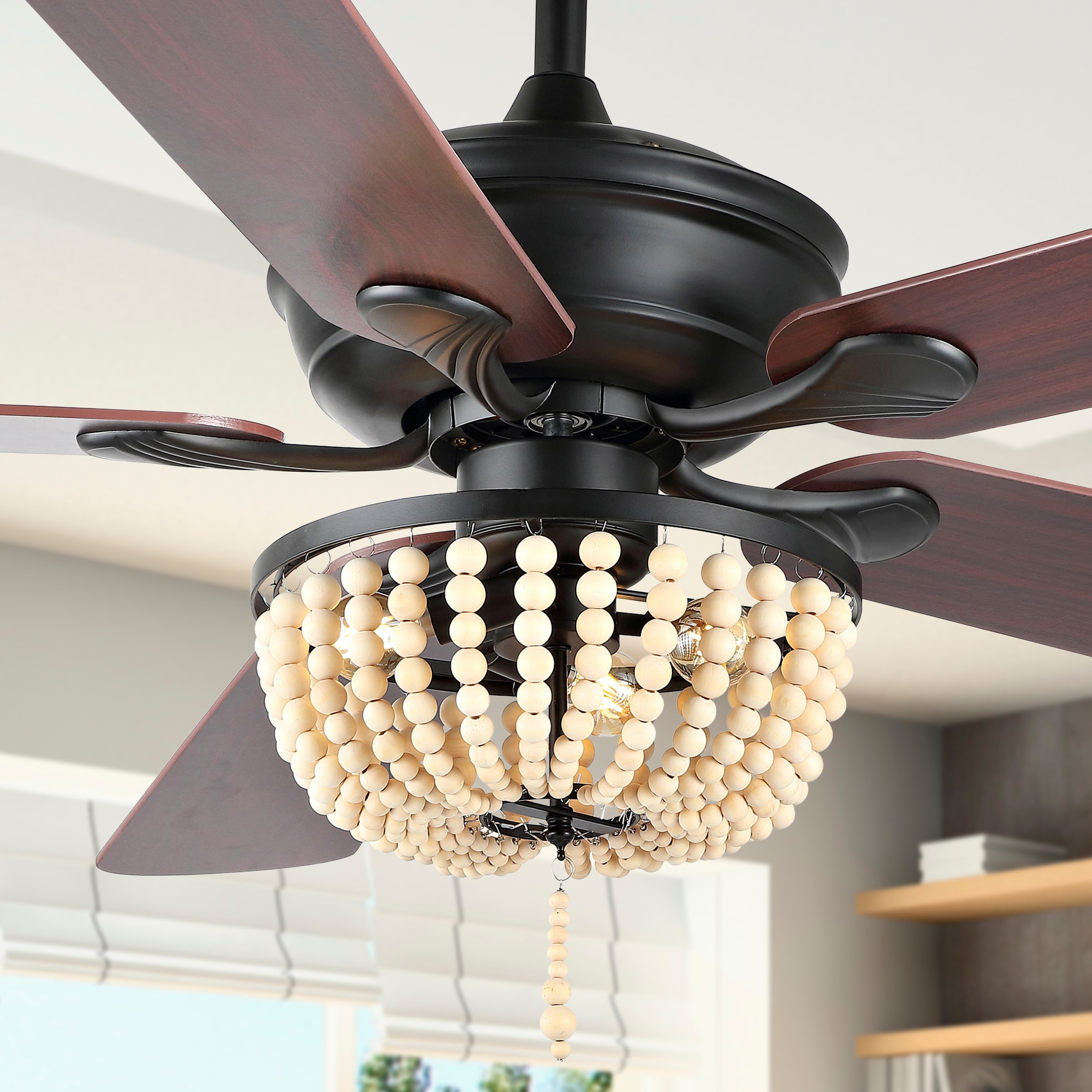 Cedar 52 inch Crystal Light Ceiling Fan with Remote –