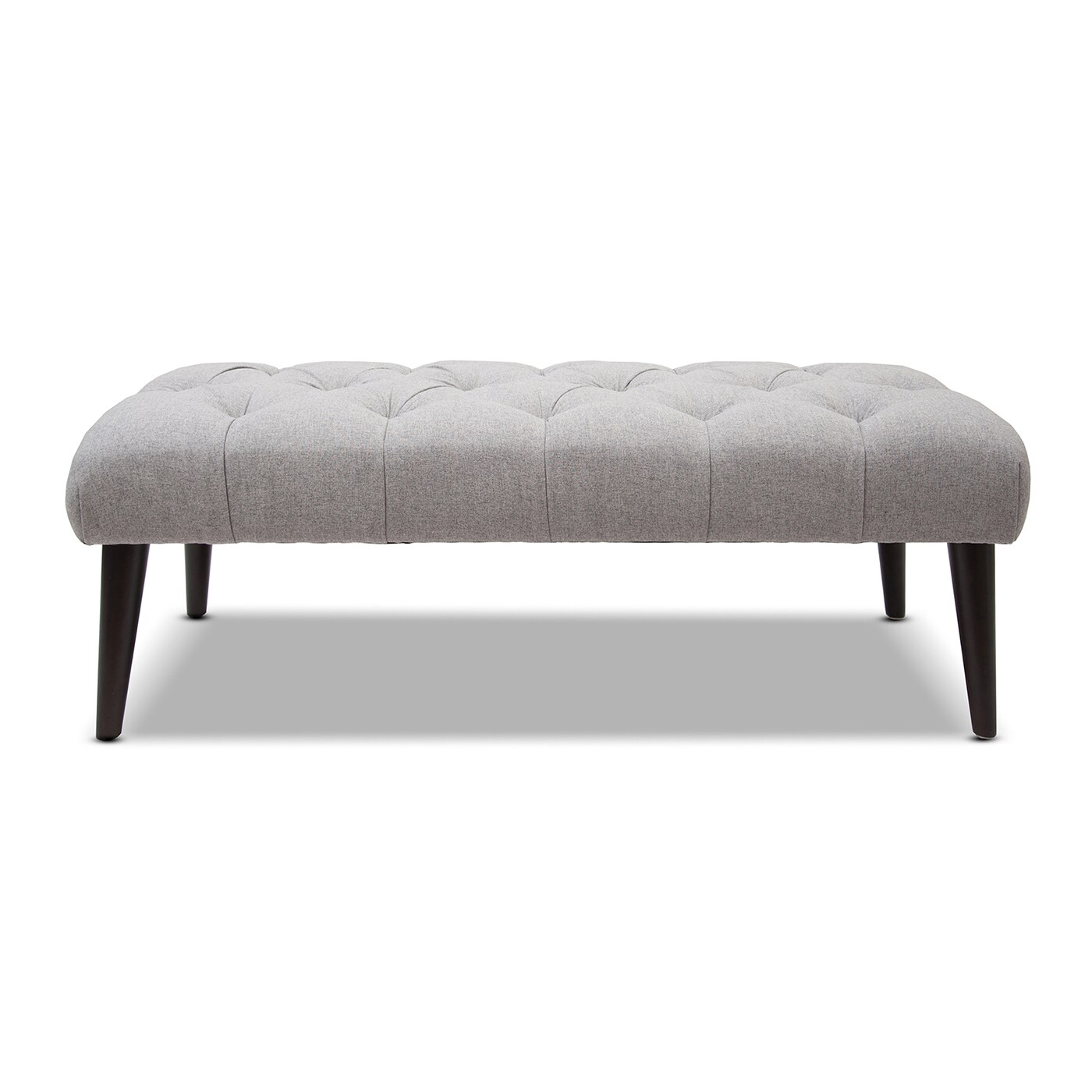 Jennifer Taylor Home 85180-962 Quinn Modern Light Grey Polyester Accent Bench 49.5-in x 20-in x 18-in