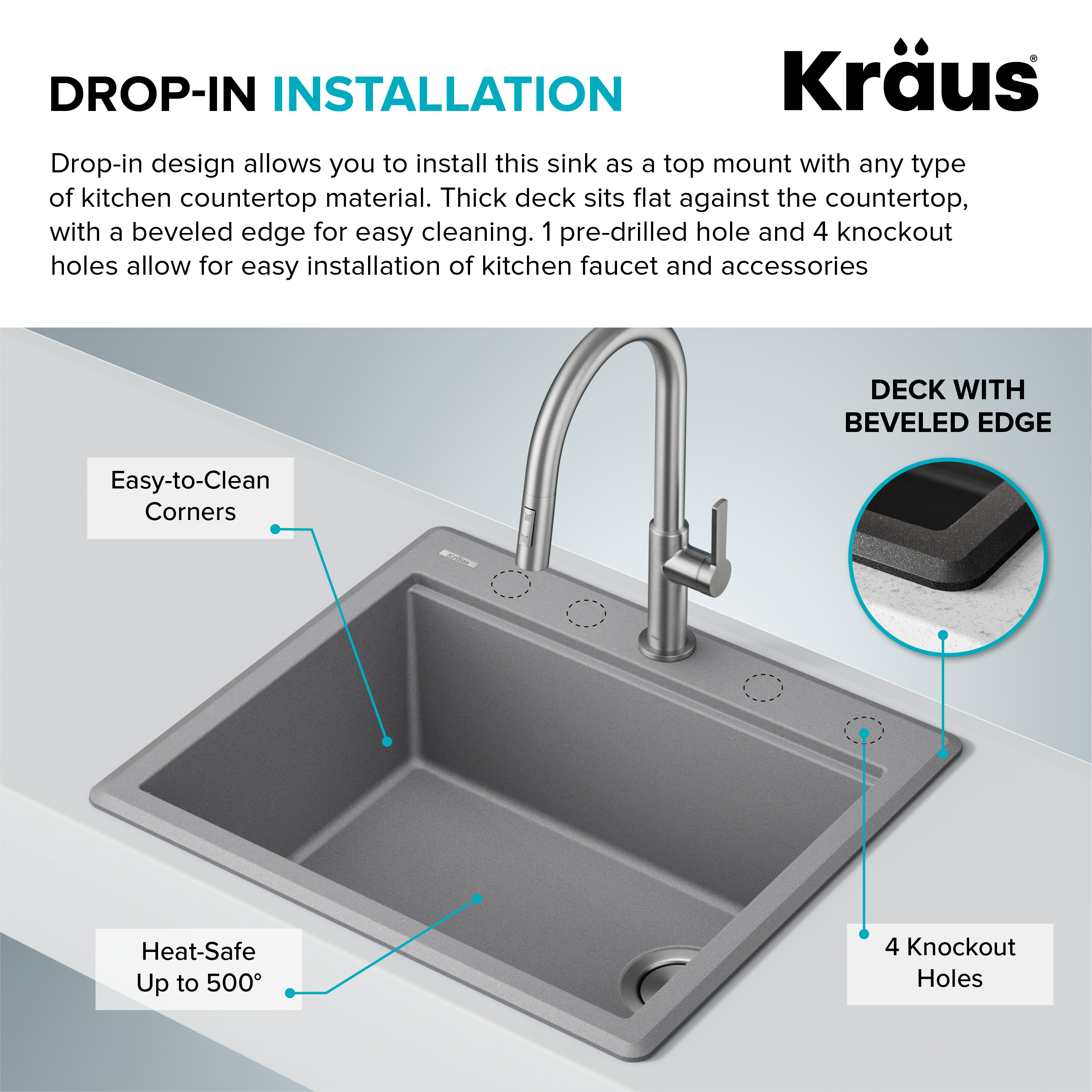Kraus KGTW12-25MBL Kitchen-Sinks - View #5