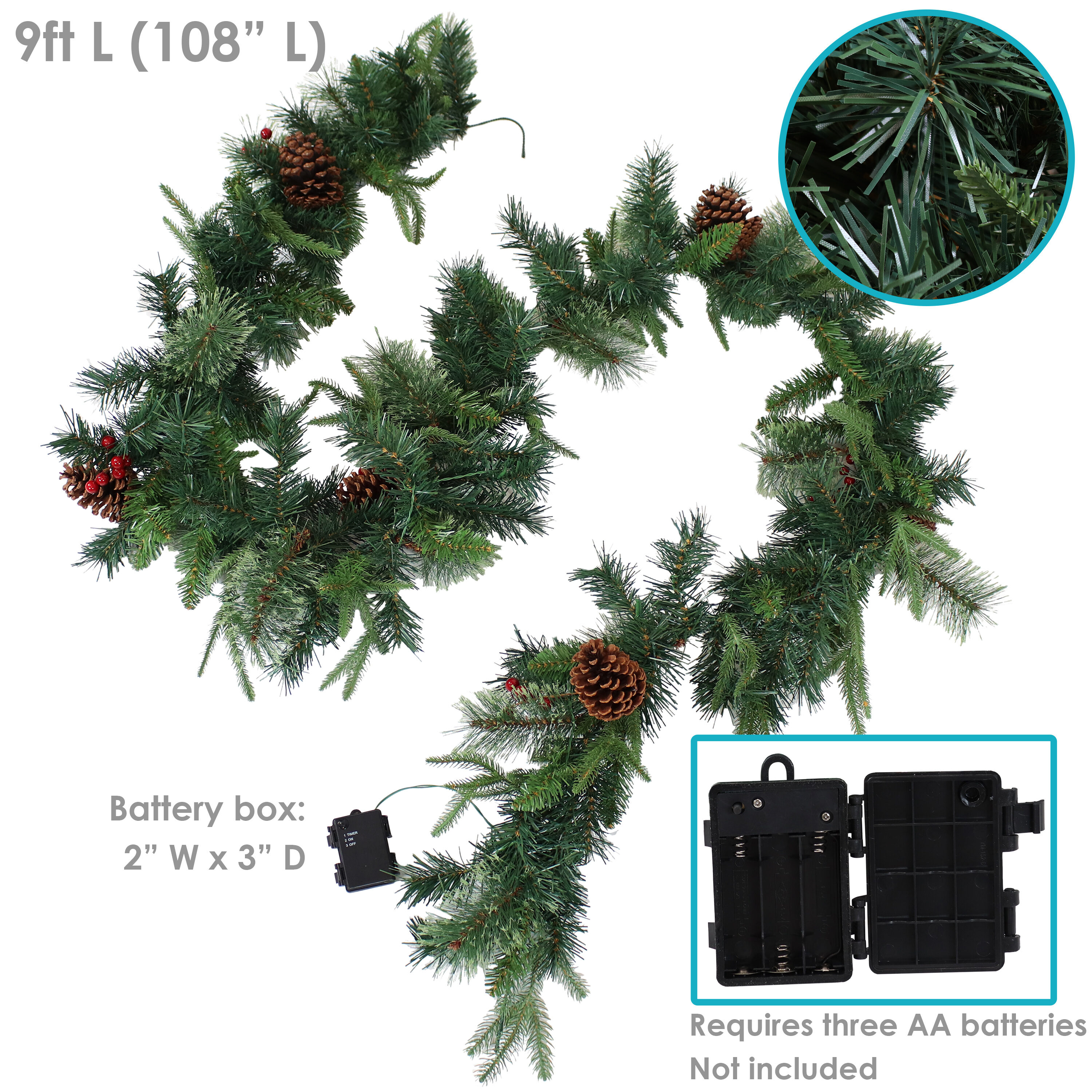 Sunnydaze Decor VTY-976 Artificial-Christmas-Garland - View #4