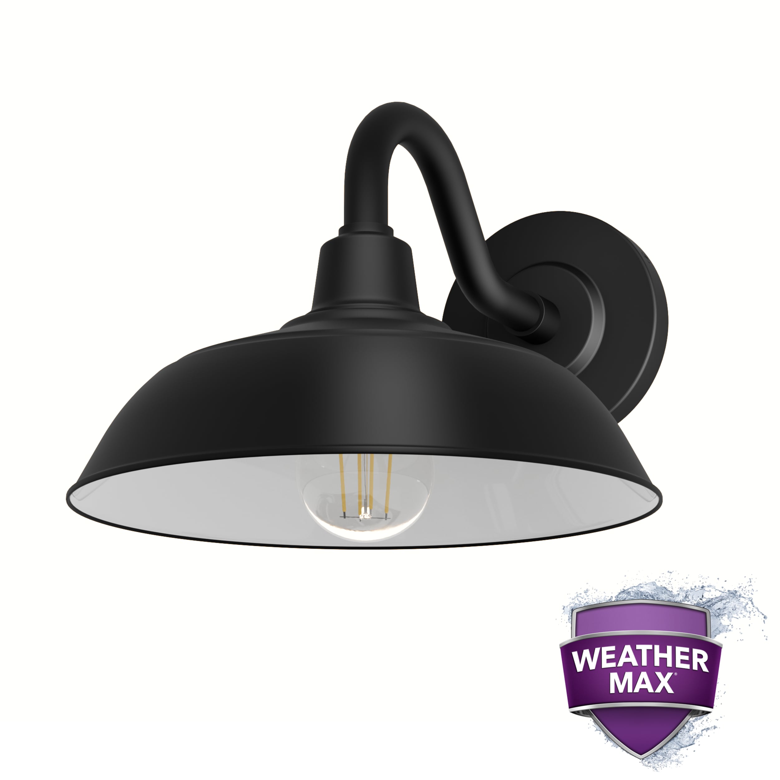 Hunter 46002 Mill Valley 1 -Light 8-in H Matte Black Hardwired Outdoor Wall Light