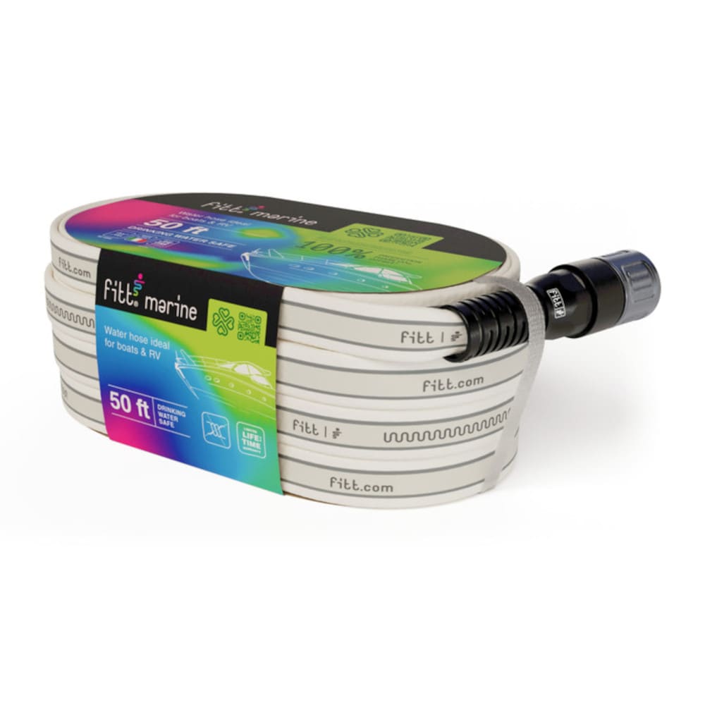 FITT MAR00050 MARINE/RV 1/2-in x 50-ft Heavy -Duty Kink Free Hybrid polymer White Marine RV Hose