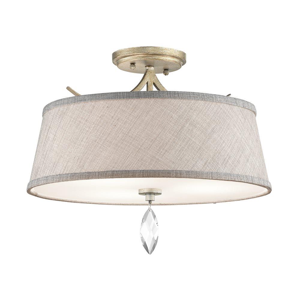 Kichler 43567SGD Casilda 1-Light 16-in Sterling Gold Semi-flush Mount Light