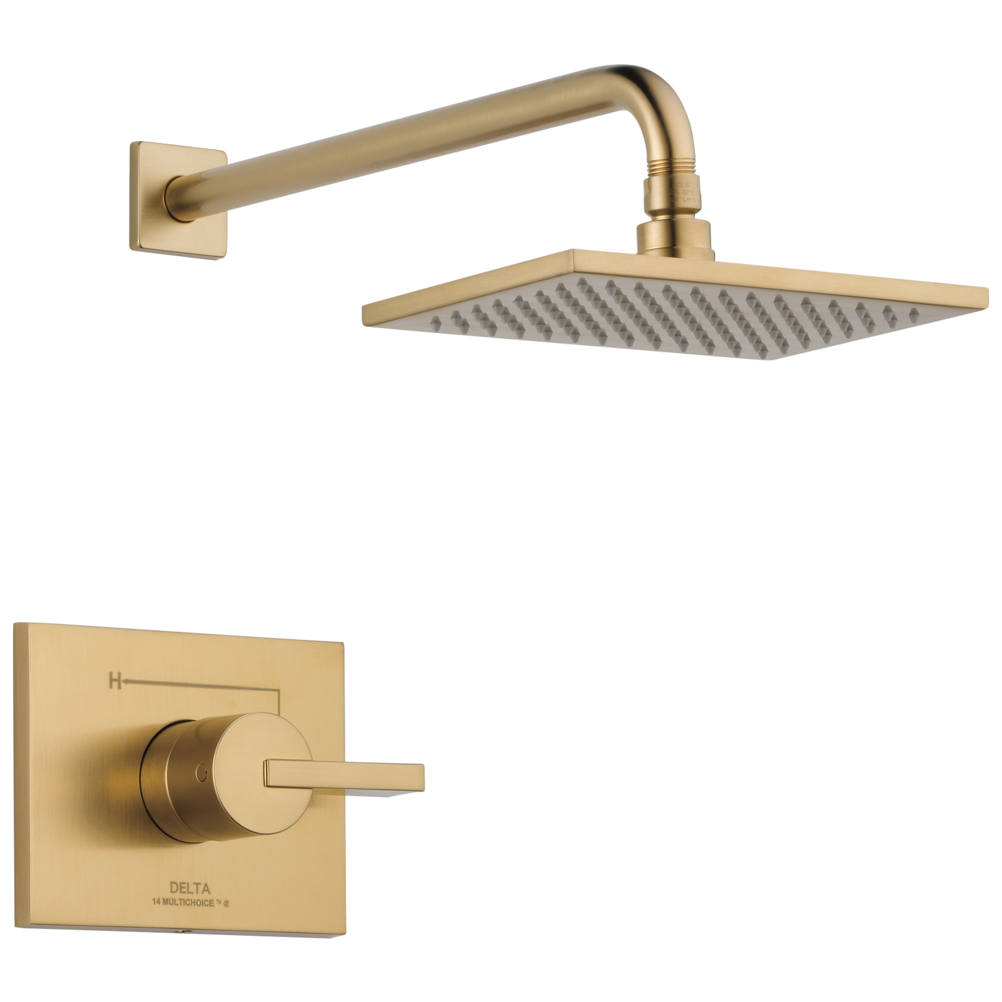 Delta T14253-CZ-WE Vero Champagne Bronze 1-handle Single function 5.7-in Square Shower Faucet