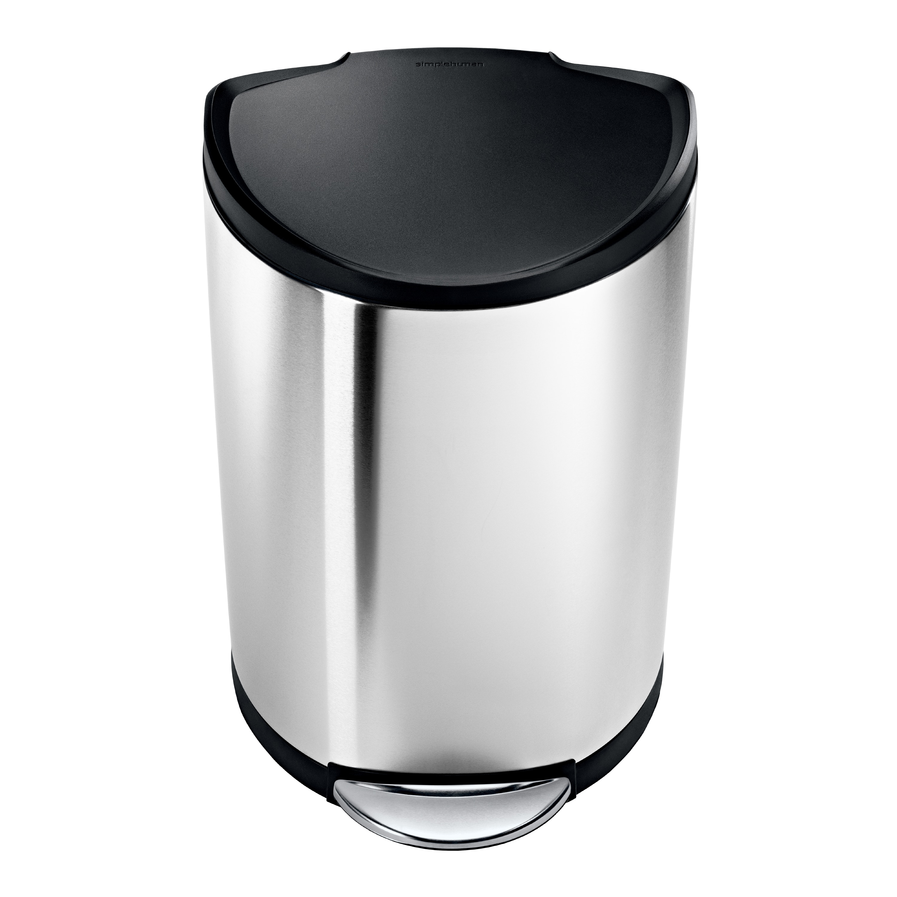 GLAD Small Trash Can, 1.2 Gallon | Round Stainless Steel Garbage Bin with  Soft Close Lid & Step Foot Pedal | Metal Waste Basket with Removable Inner